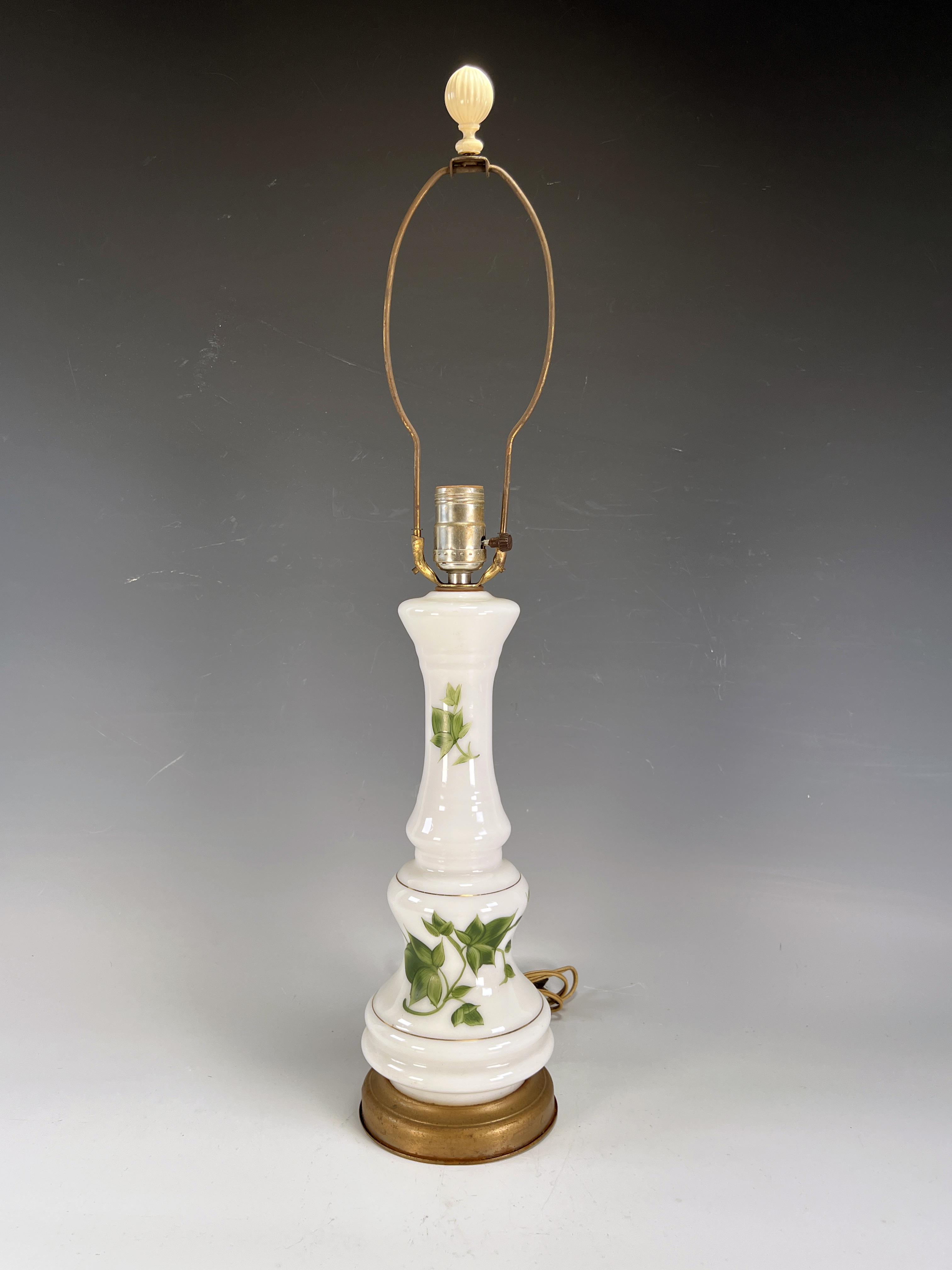 Vintage Milk Glass Ivy Table Lamp image 2