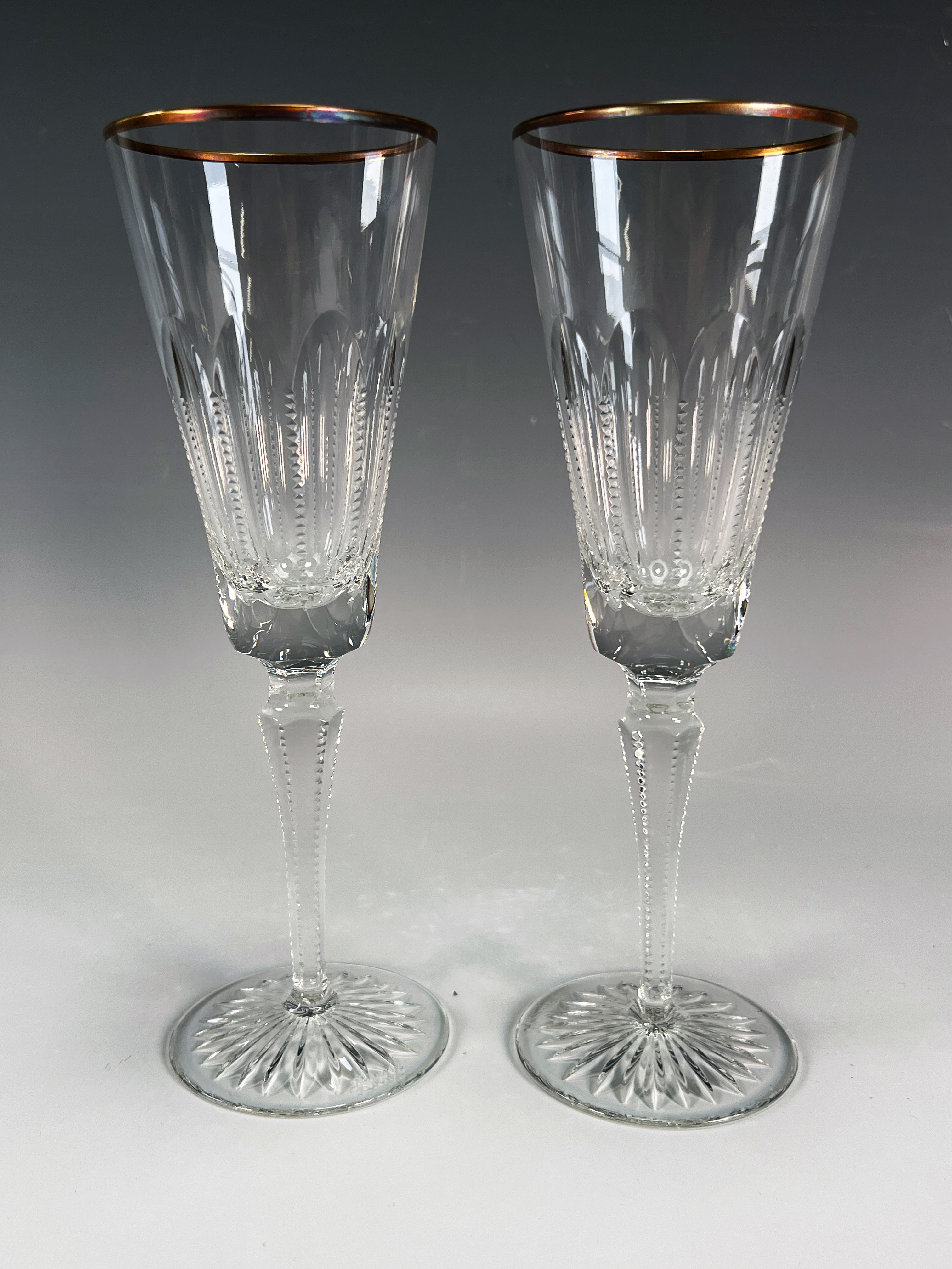Pair Faberge Crystal Princess Champagne Toasting Flutes In Box image 2