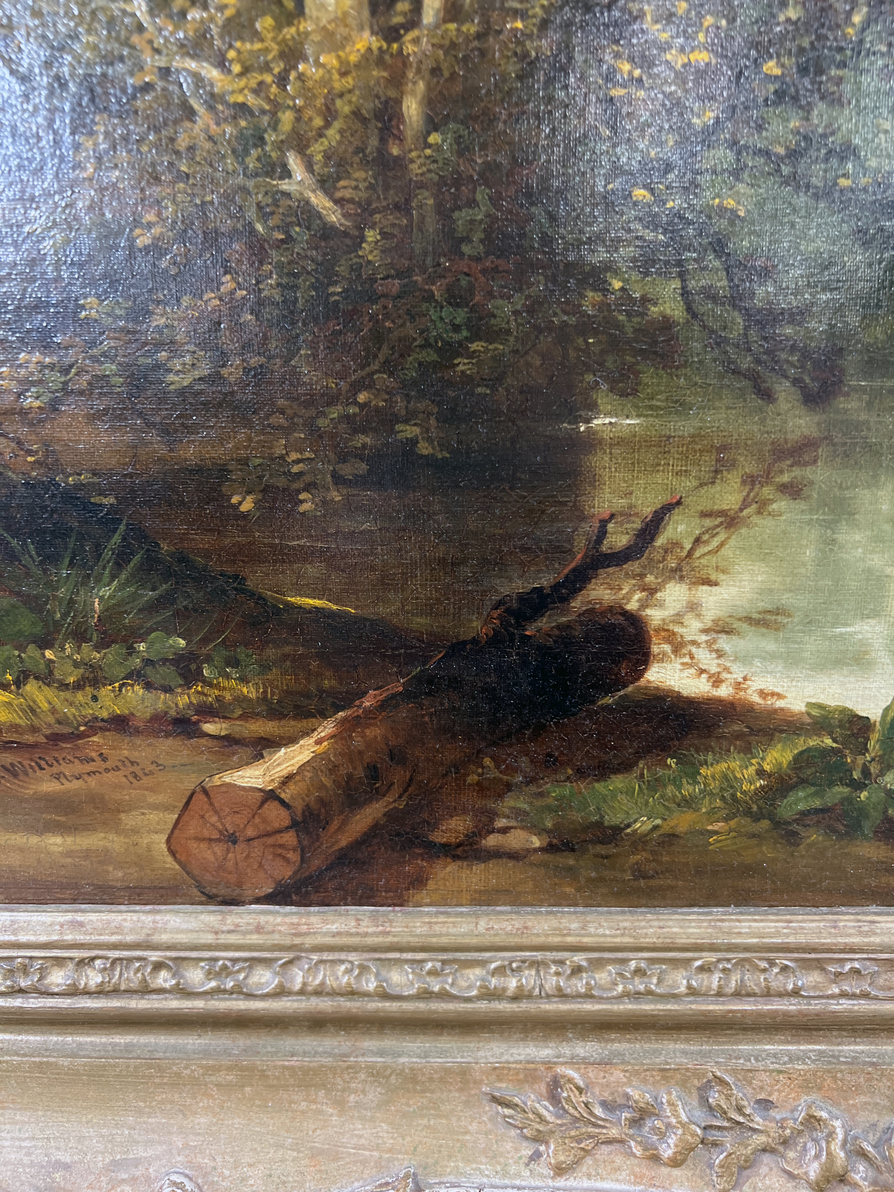Signed W. Williams 1863 Plymouth Landscape Painting  image 11