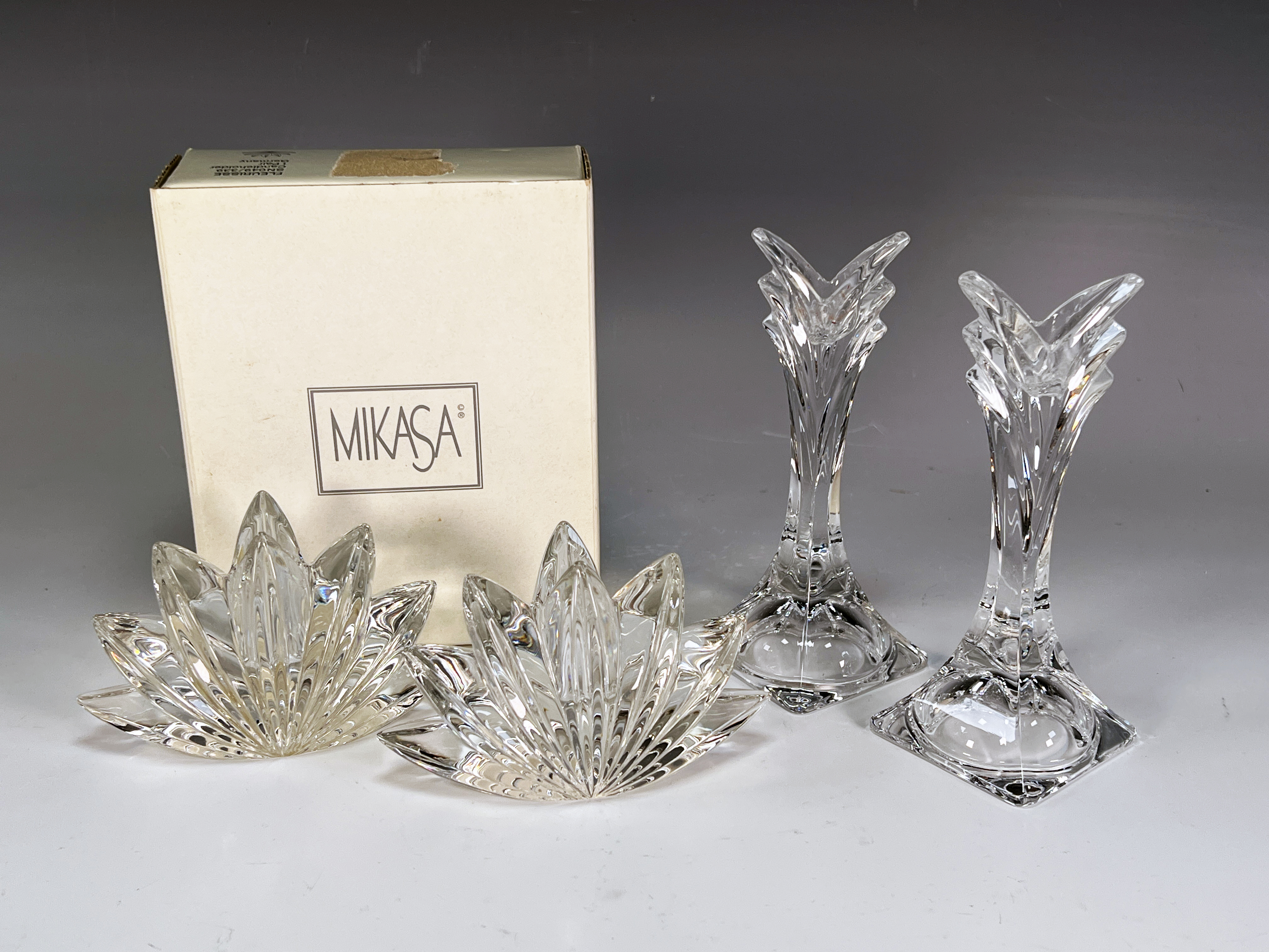 Mikasa Fleuisse Candleholders In Box & Pair Deco Candlesticks  image 1
