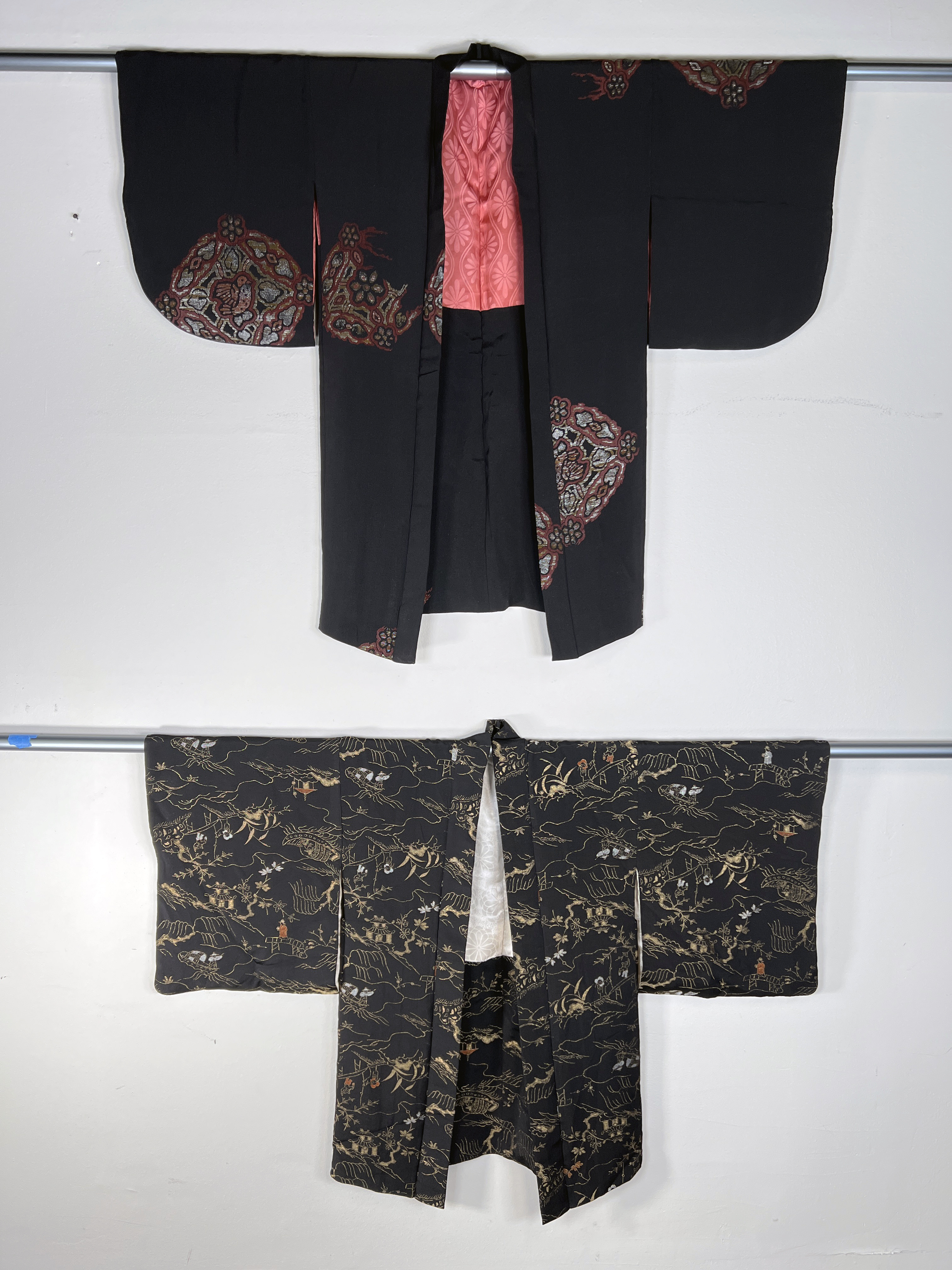 2 Vintage Japanese Kimonos Haoris image 1