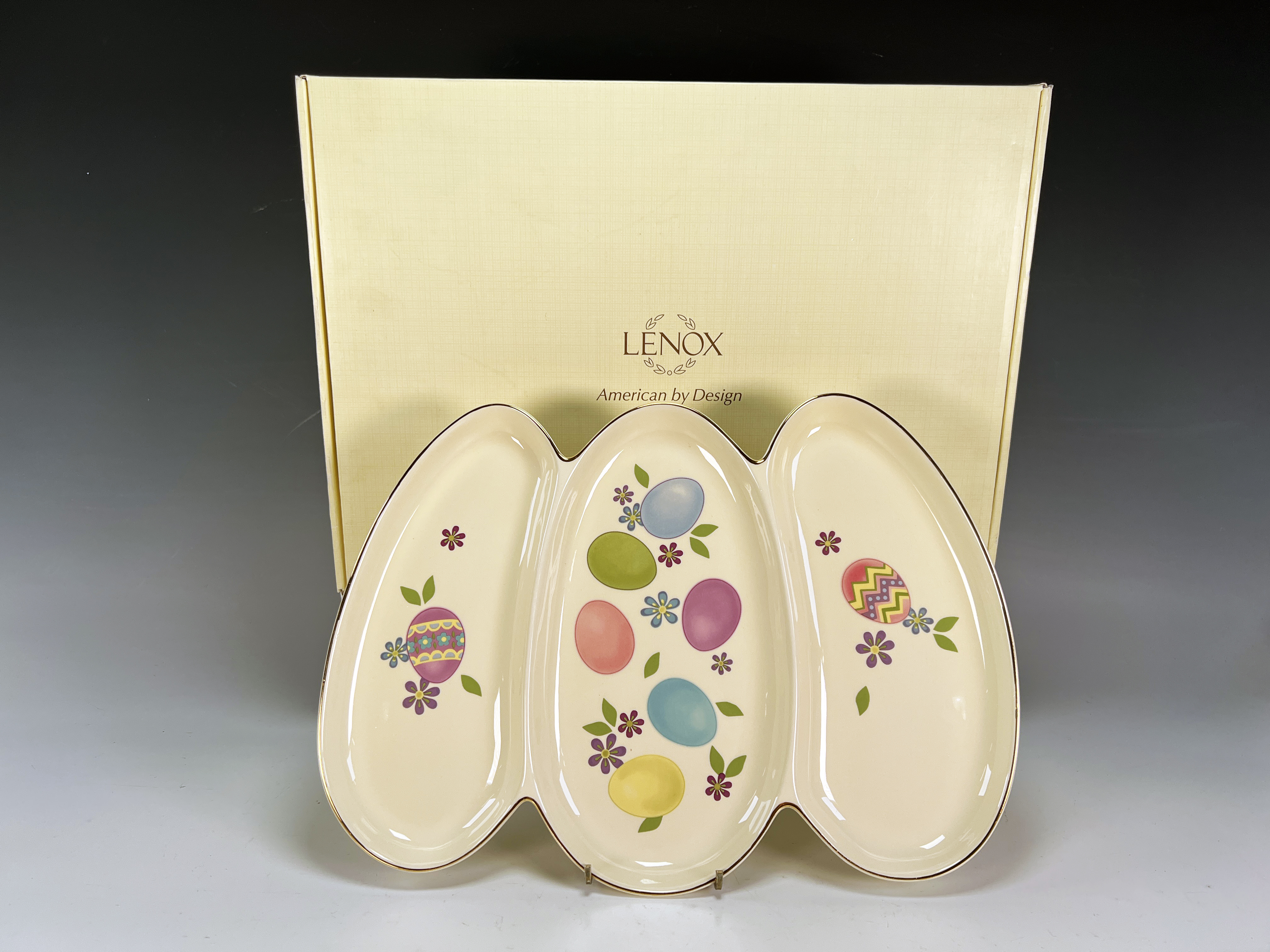 Lenox 3 Part Divided Easter Egg Platter In Box image 1
