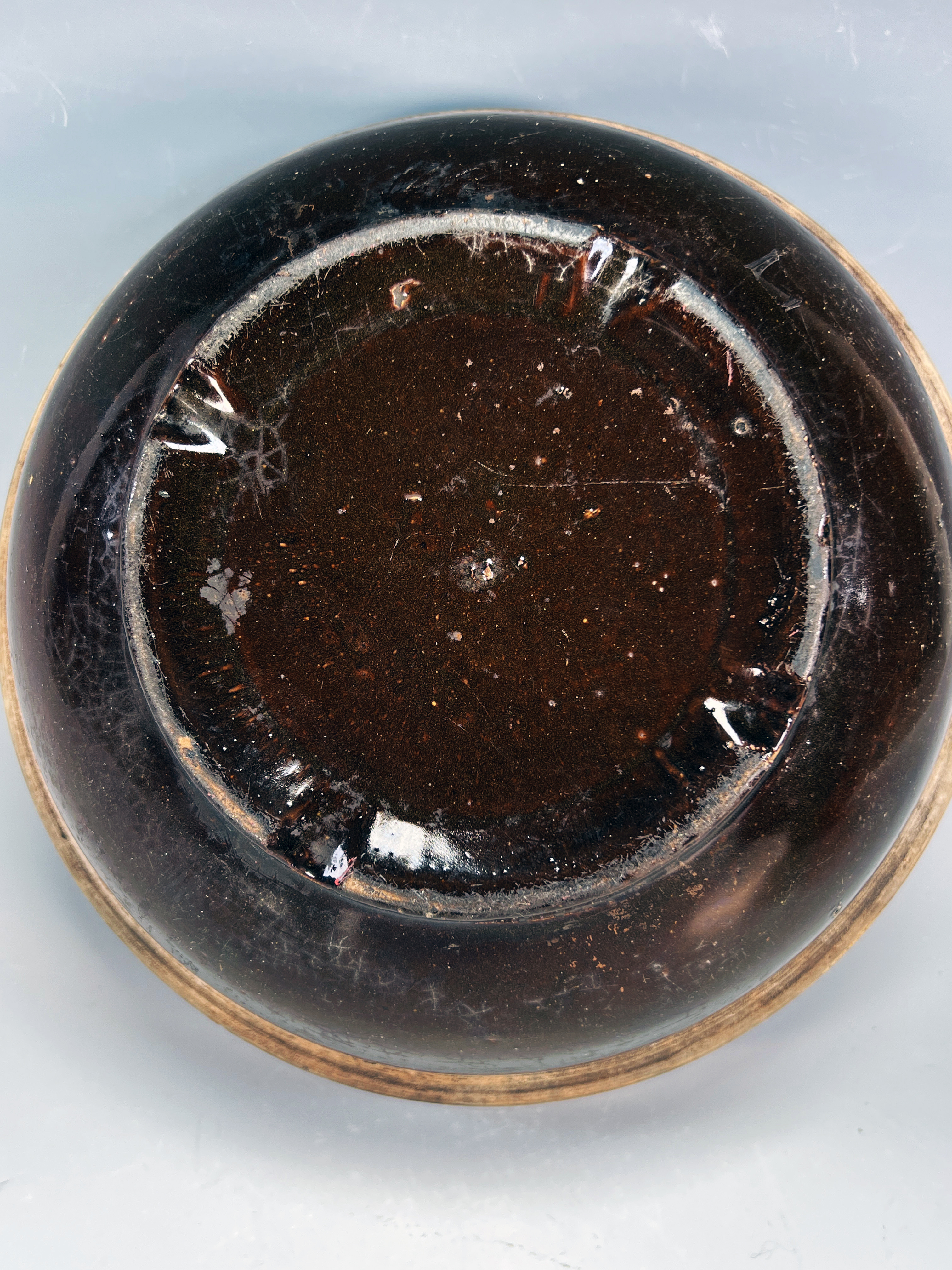 3 Dark Brown Glazed Ceramic Nesting Bowls image 3