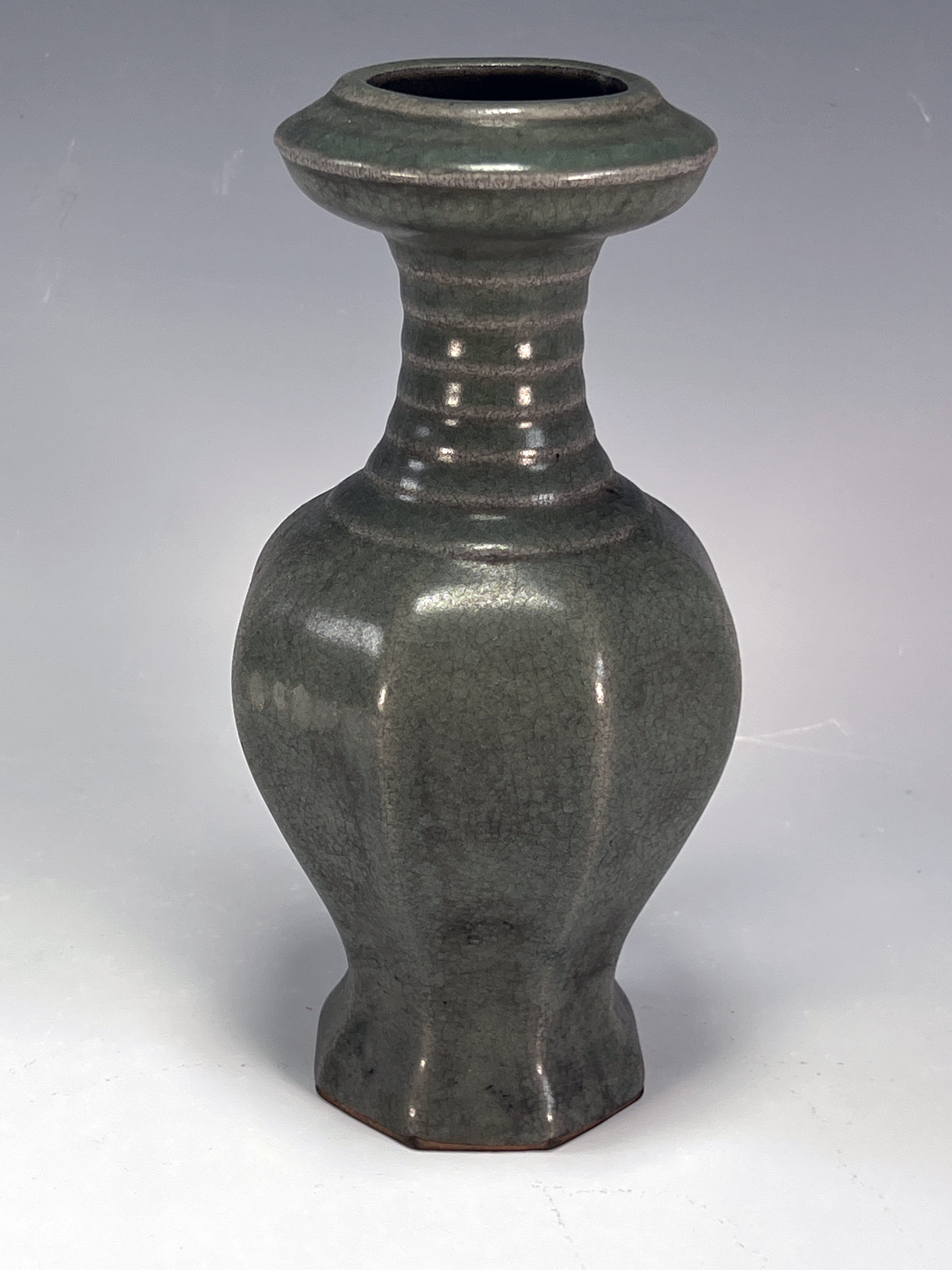 Octagonal Bottle Vase With Flared Rim image 1