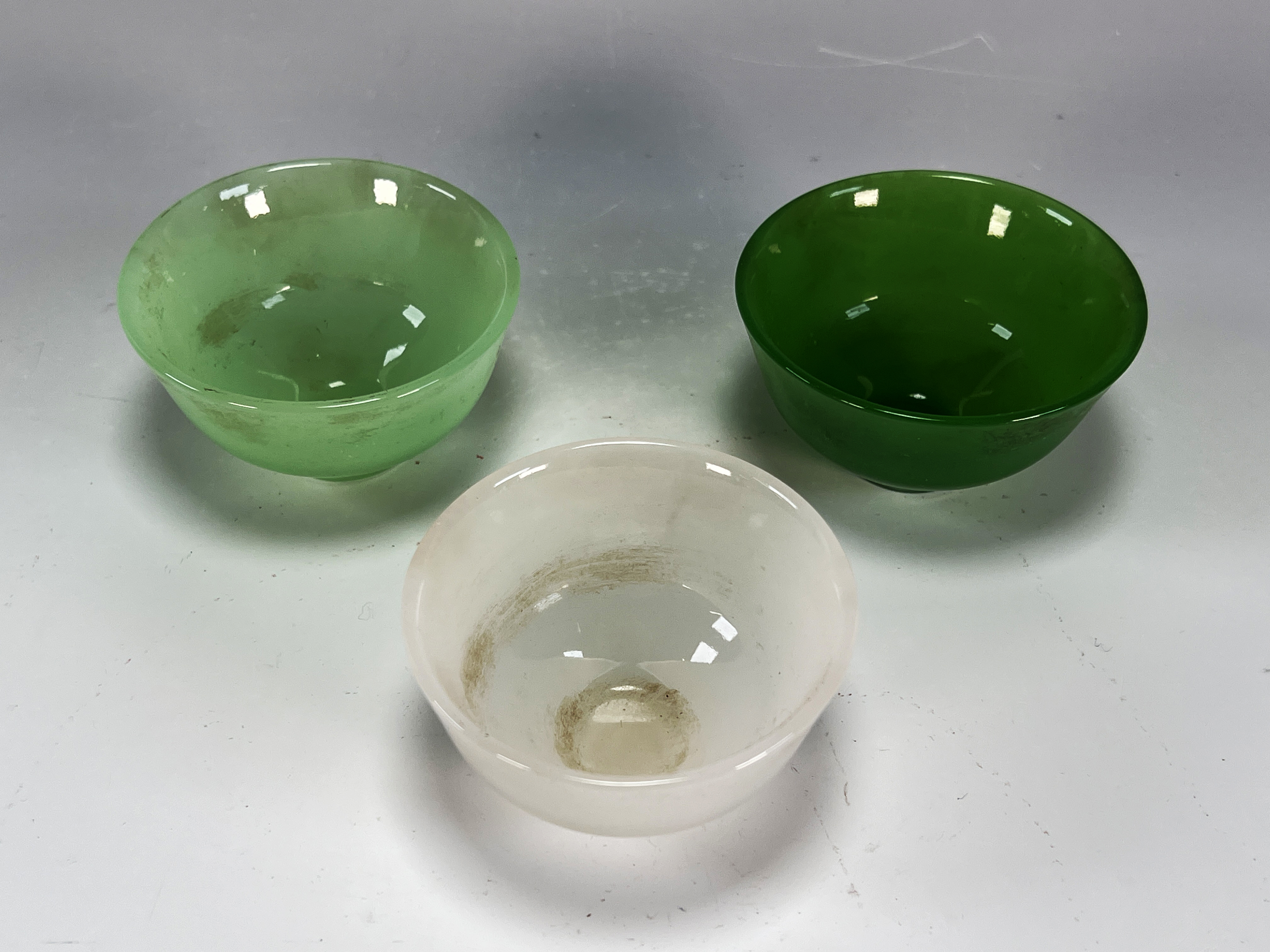 3 Peking Glass Tea Cups image 1