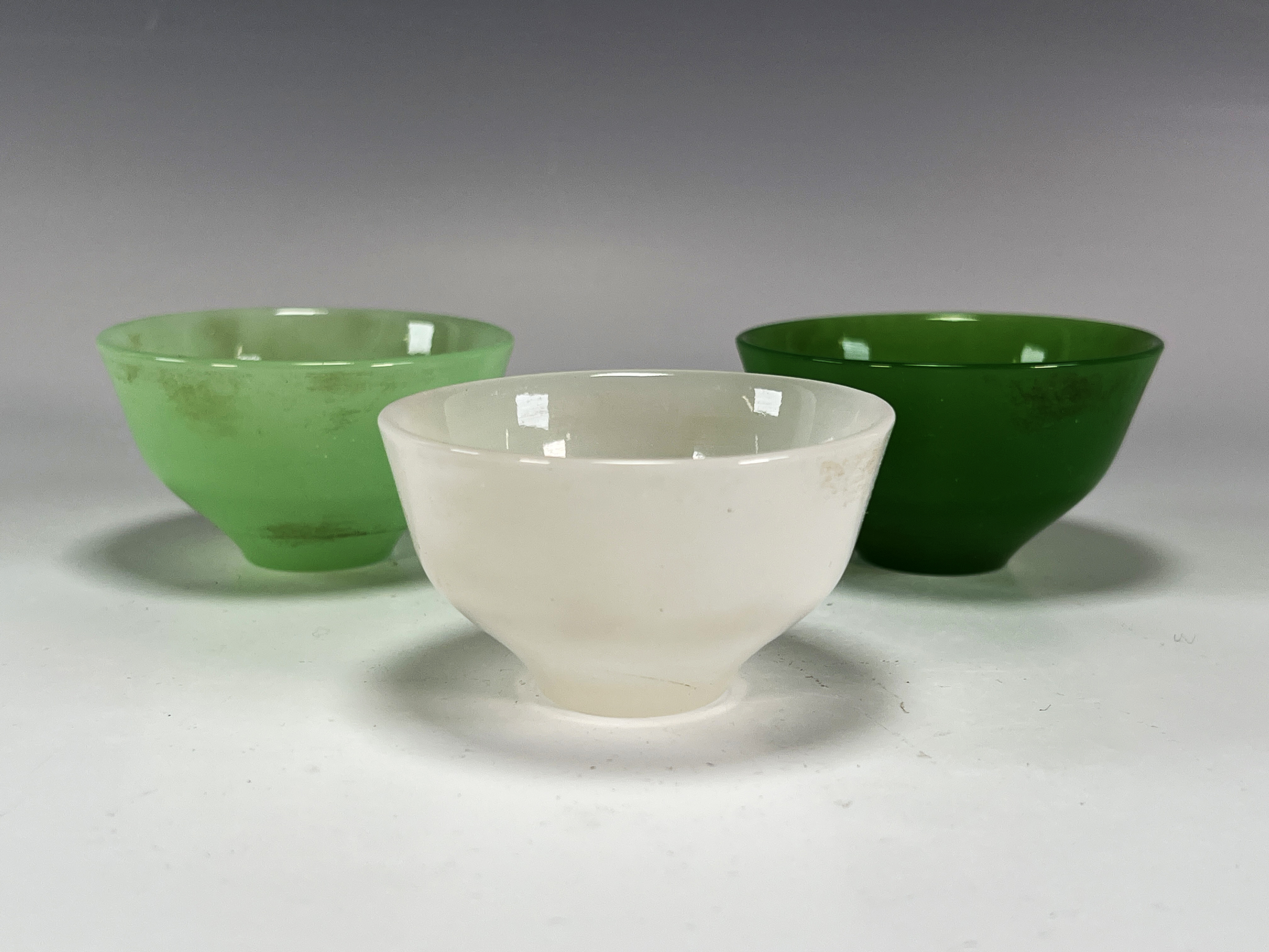 3 Peking Glass Tea Cups image 2