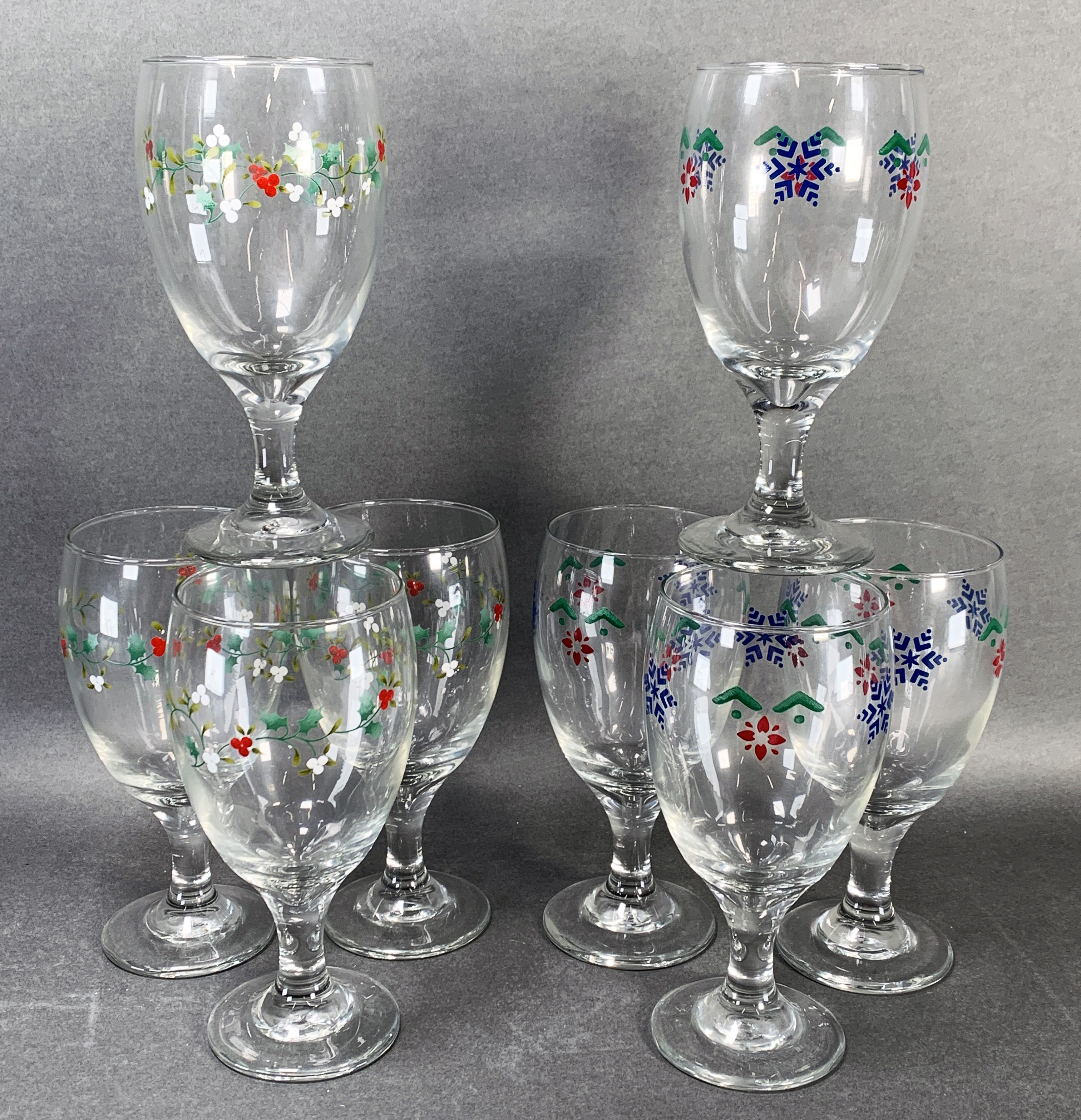 8 Christmas Goblets Glasses image 1