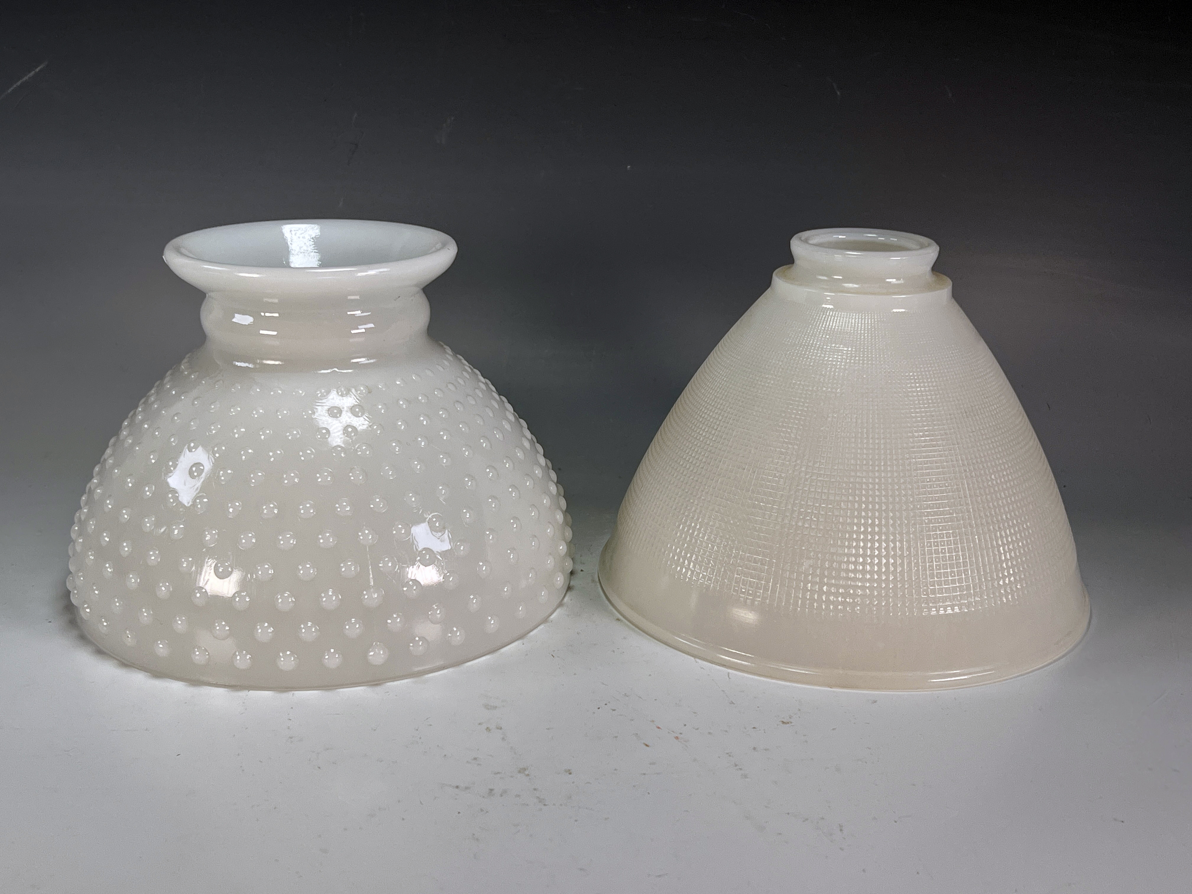 2 Milk Glass Lamp Shades  image 1