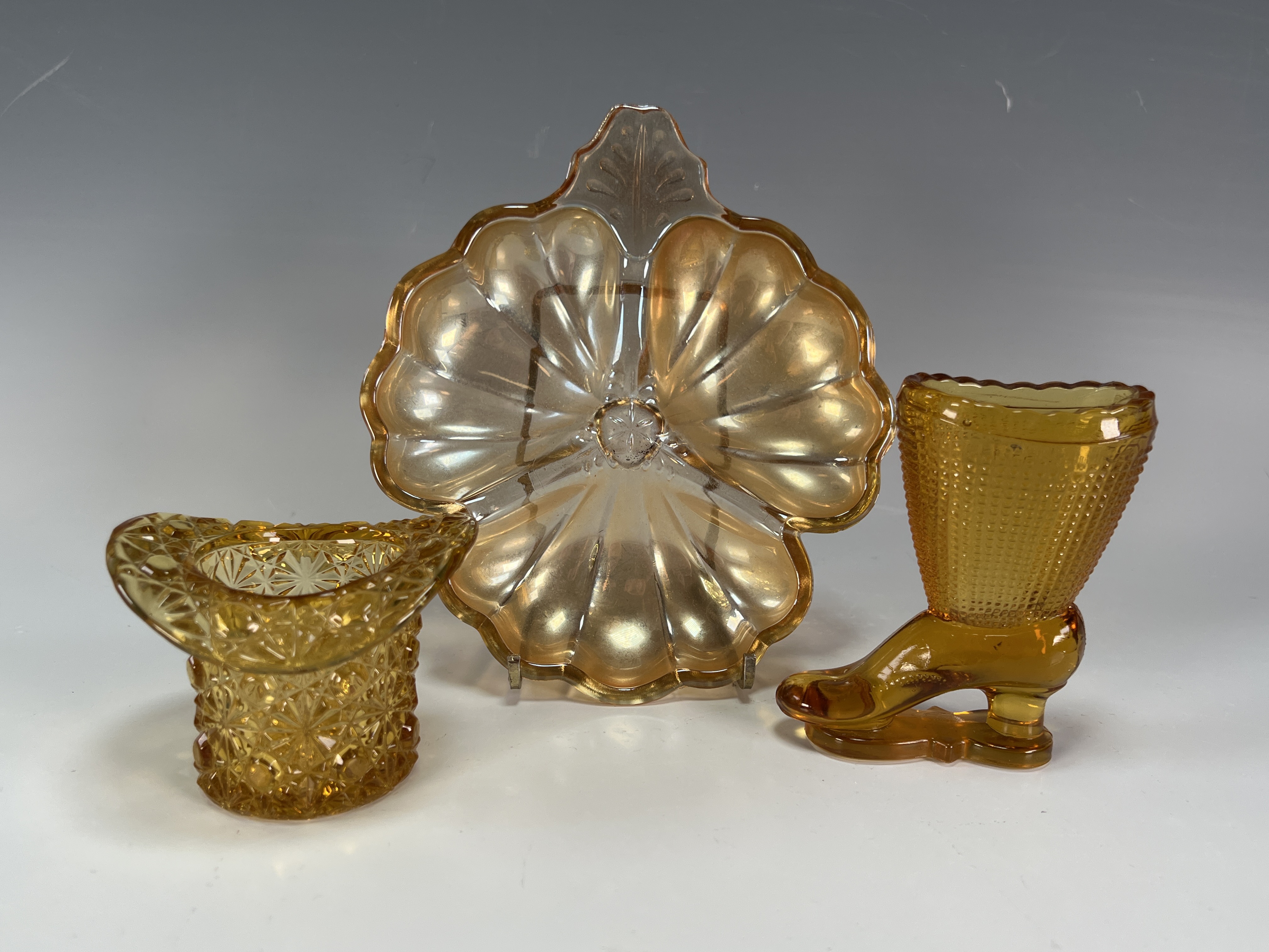 Collection Of Amber Glass Items image 1