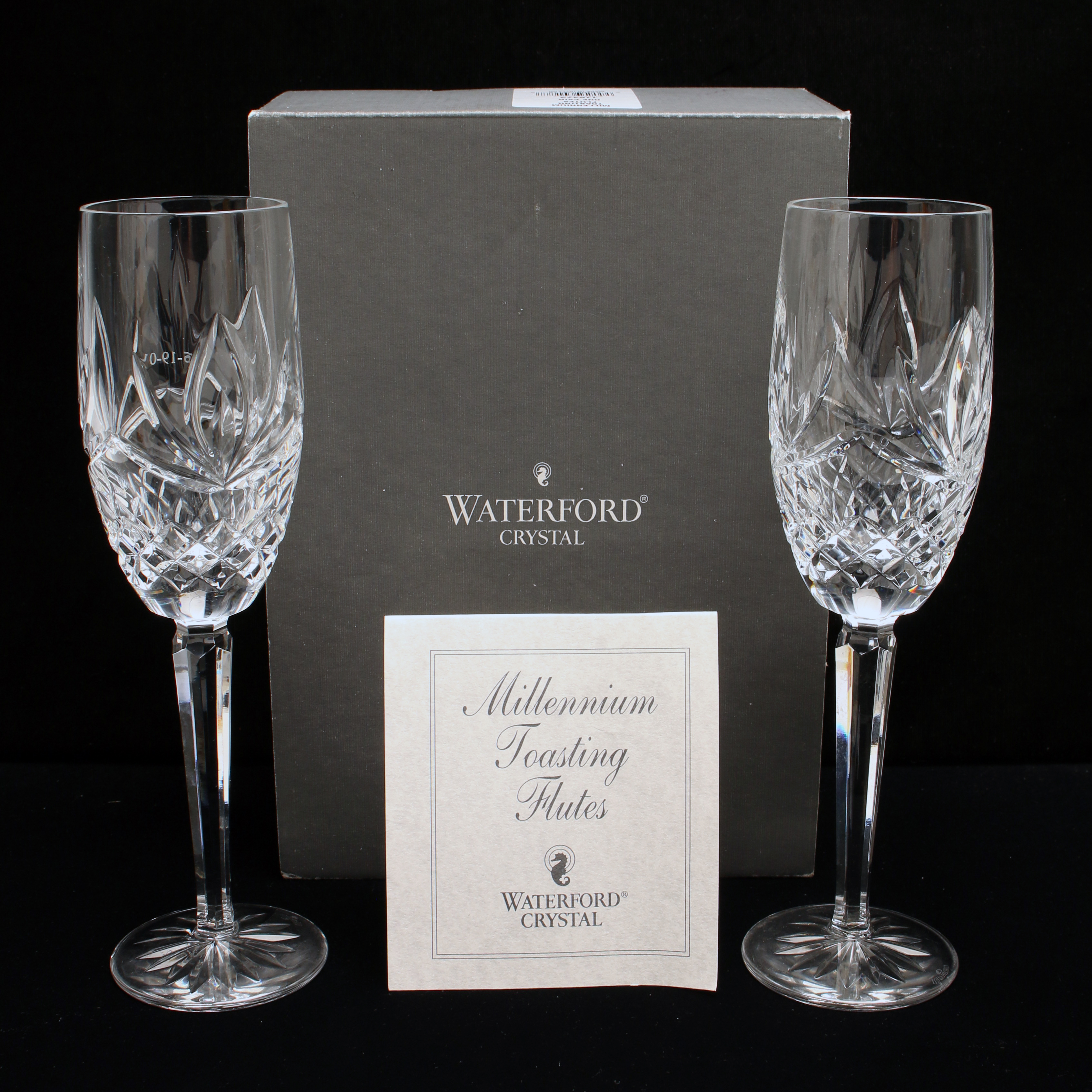 Waterford Crystal Millennium Toasting Flutes In Box image 1