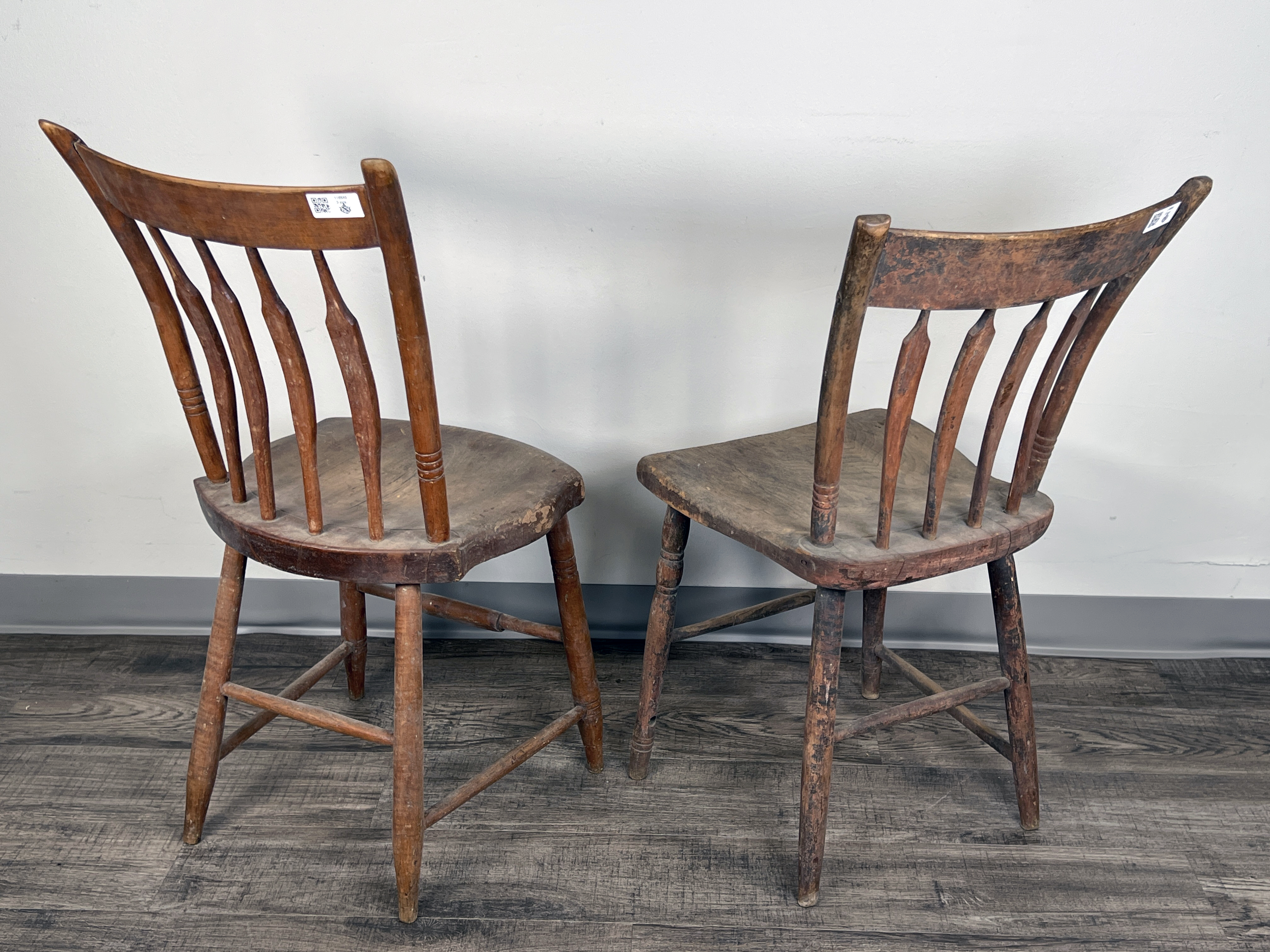 Two Antique Wooden Side Chairs image 2