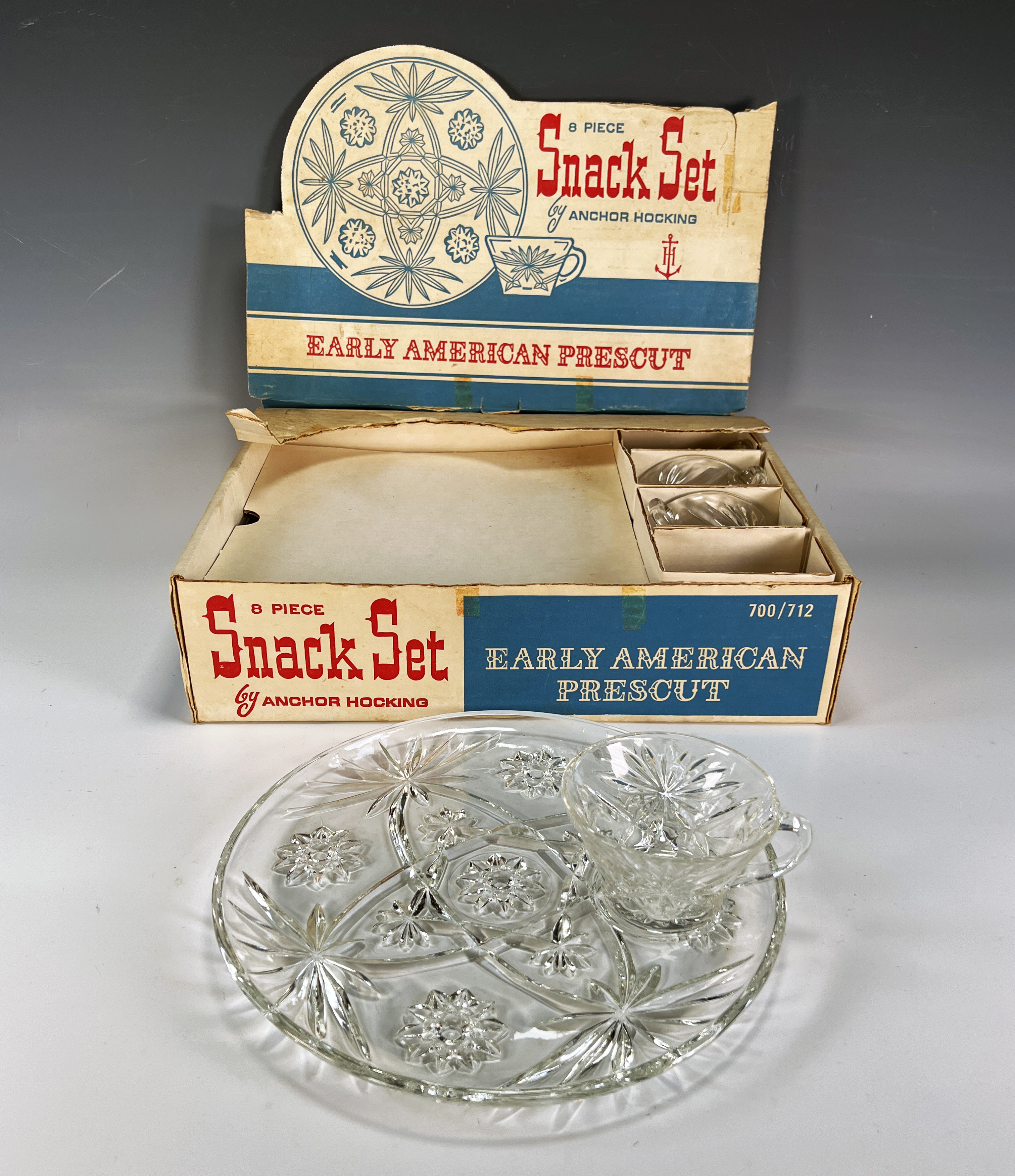Early American Prescut Anchor Hocking Snack Set  image 1