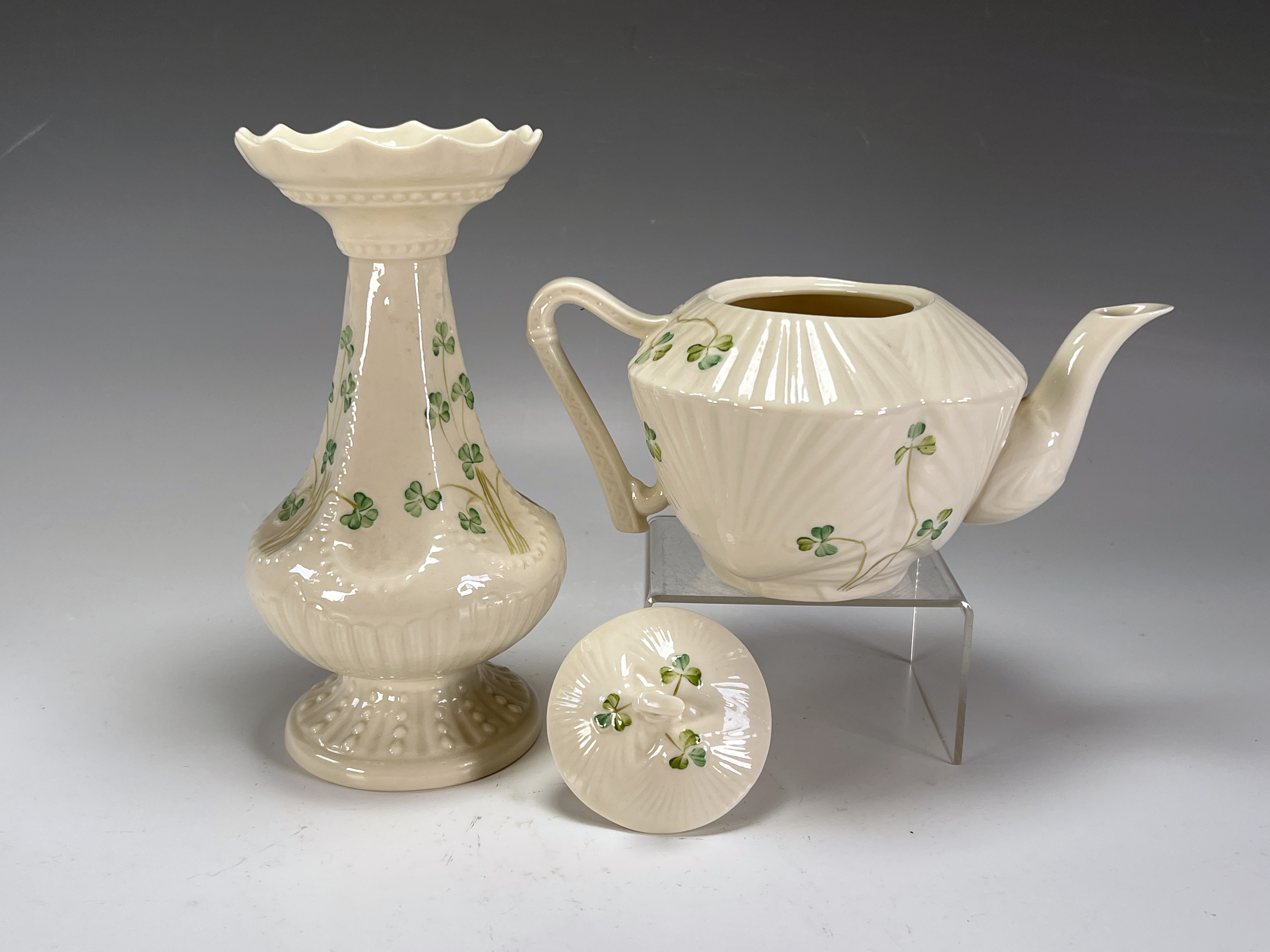 Belleek Porcelain Tea Pot & Vase image 2