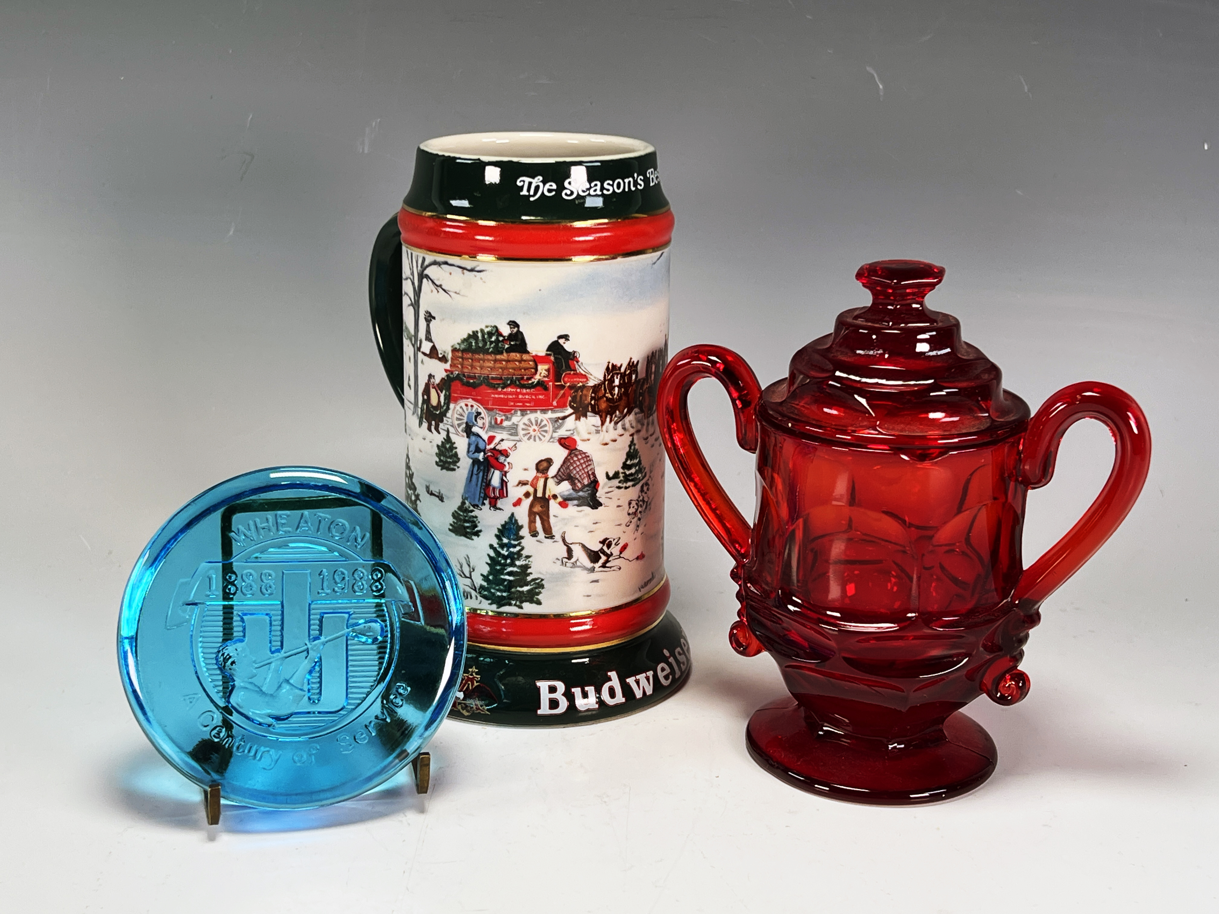 Assortment Of Collectible Glass Fostoria Wheaton Budweiser image 1