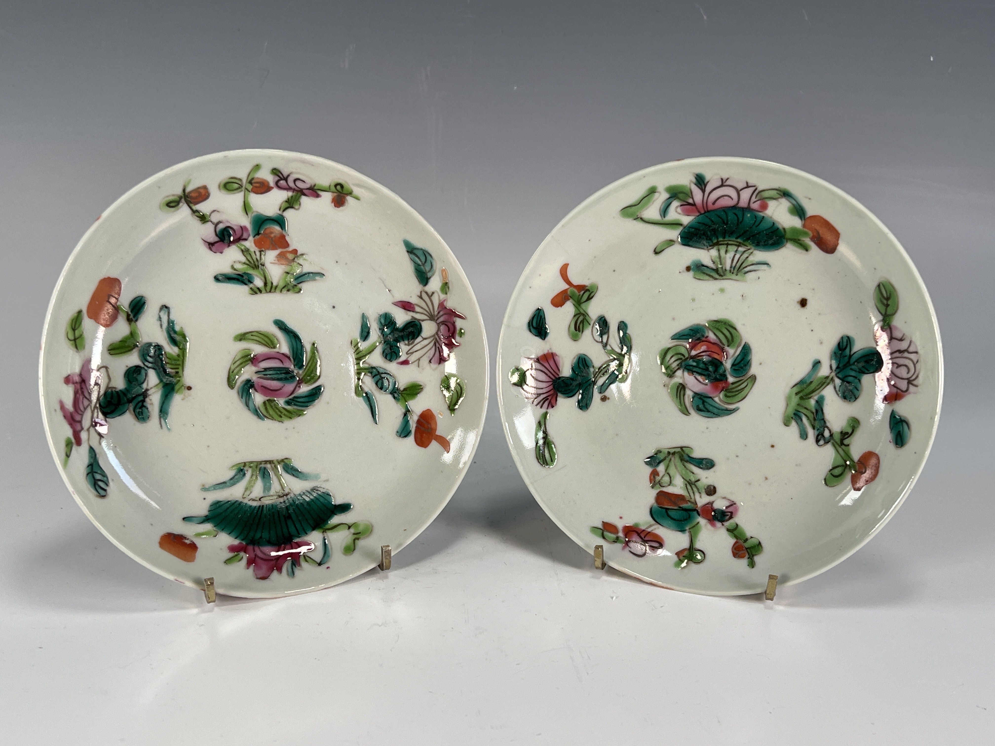 2 Peach Dishes & Flower Dishes image 1