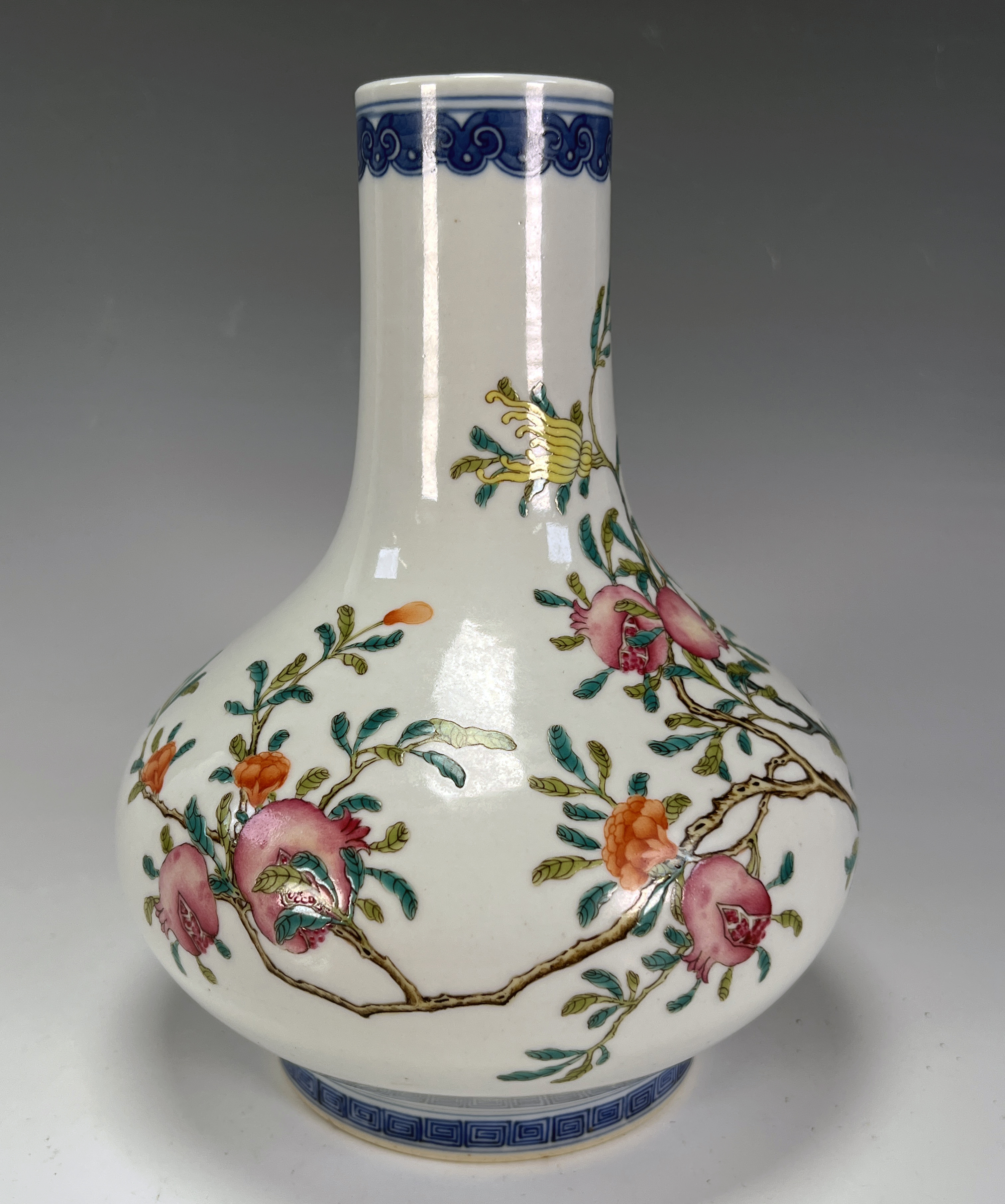 Chinese Porcelain Peach & Flower Vase image 2