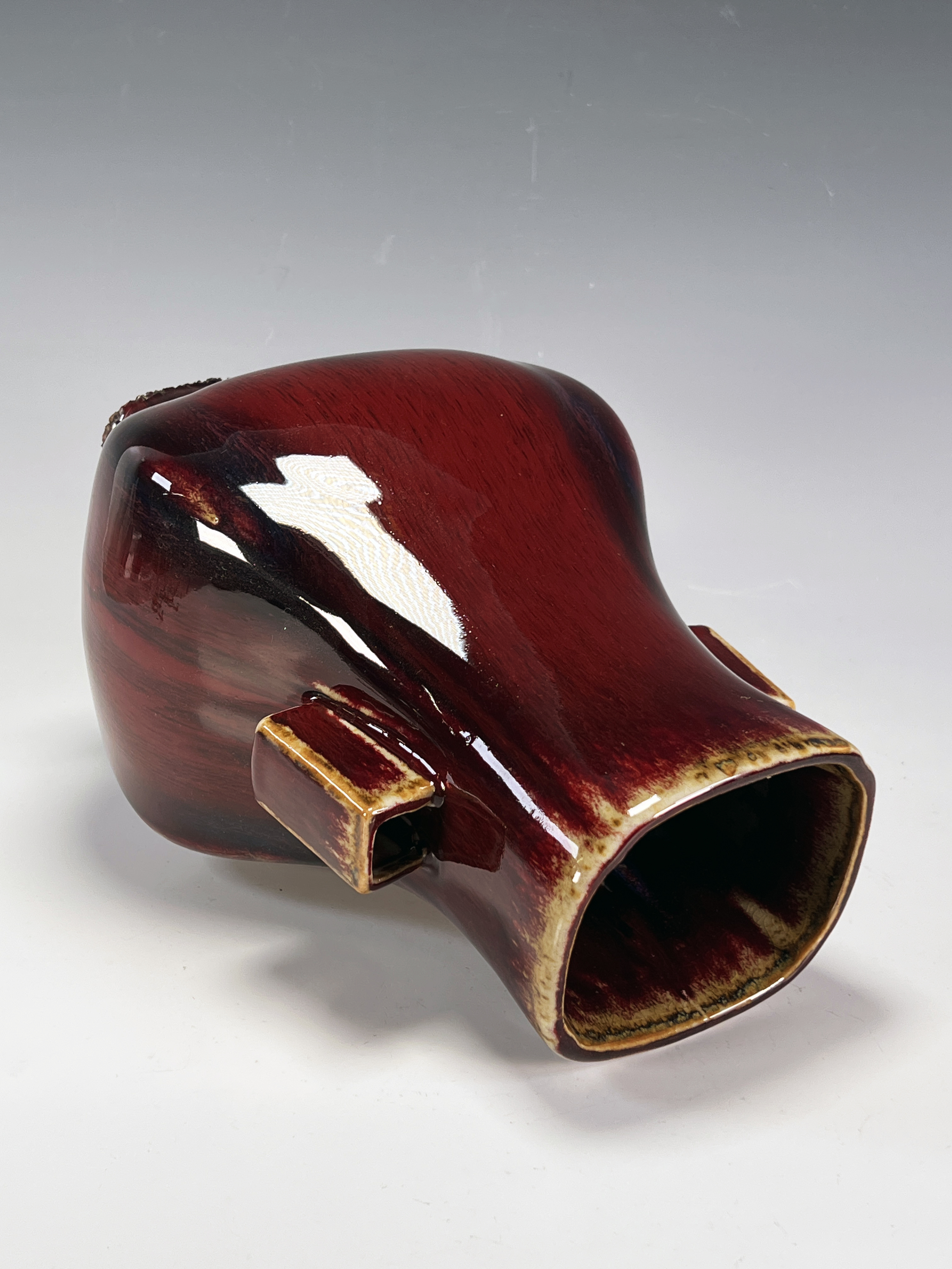 Oxblood Vase With Tubular Handles image 3