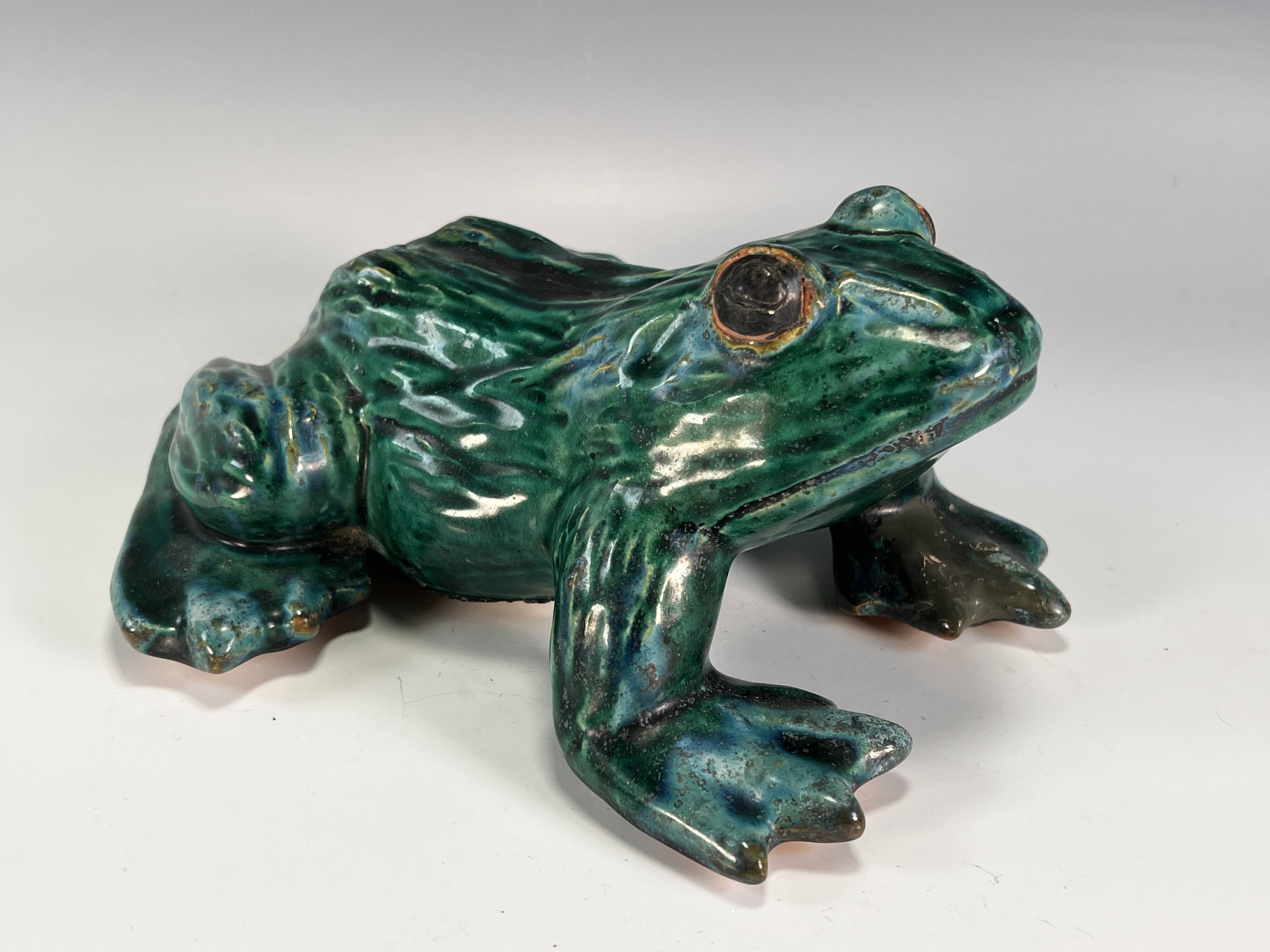 Ceramic Blue & Green Glazed Frog image 1