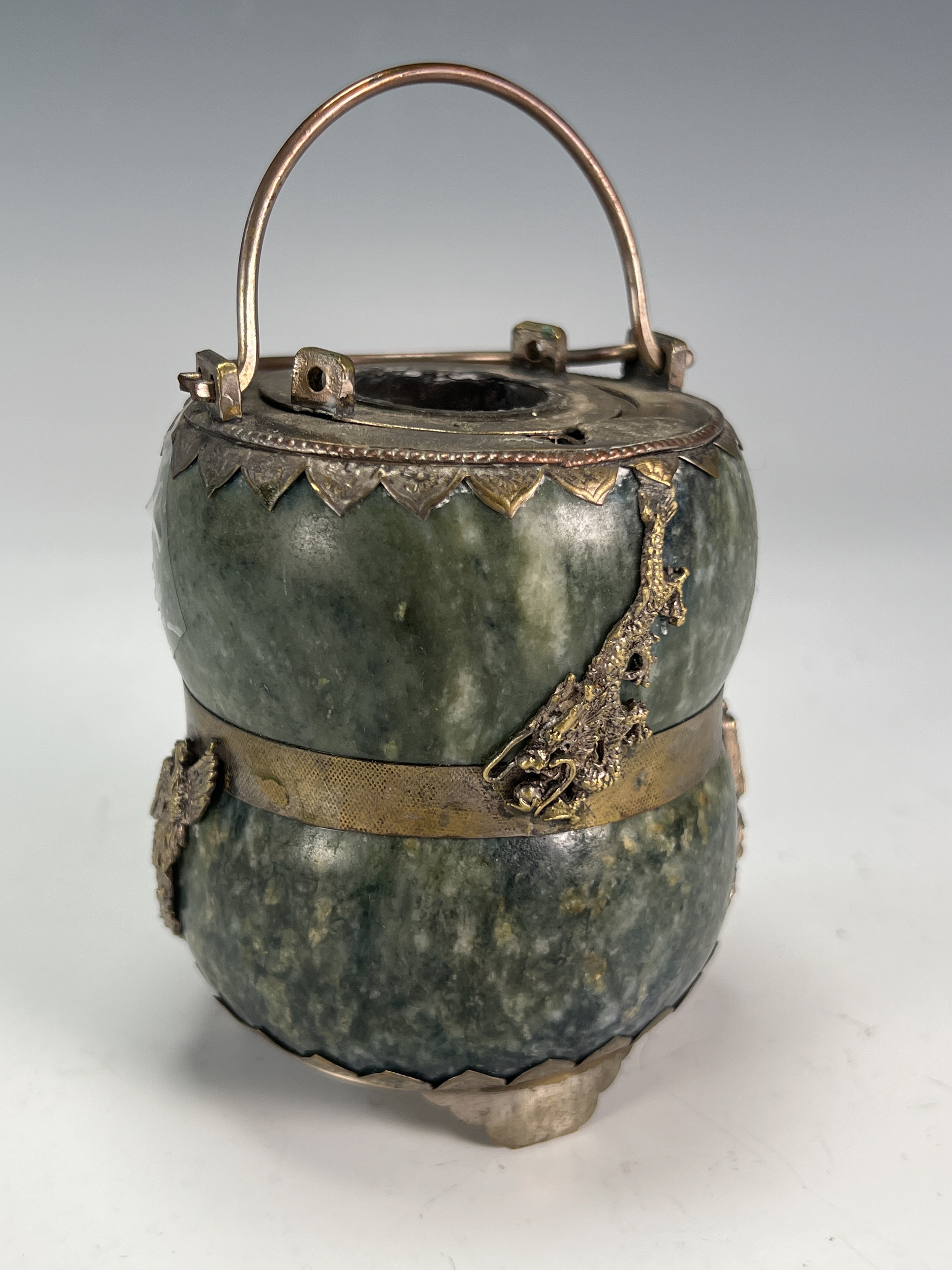 Jade & Metal Tea Pot image 1