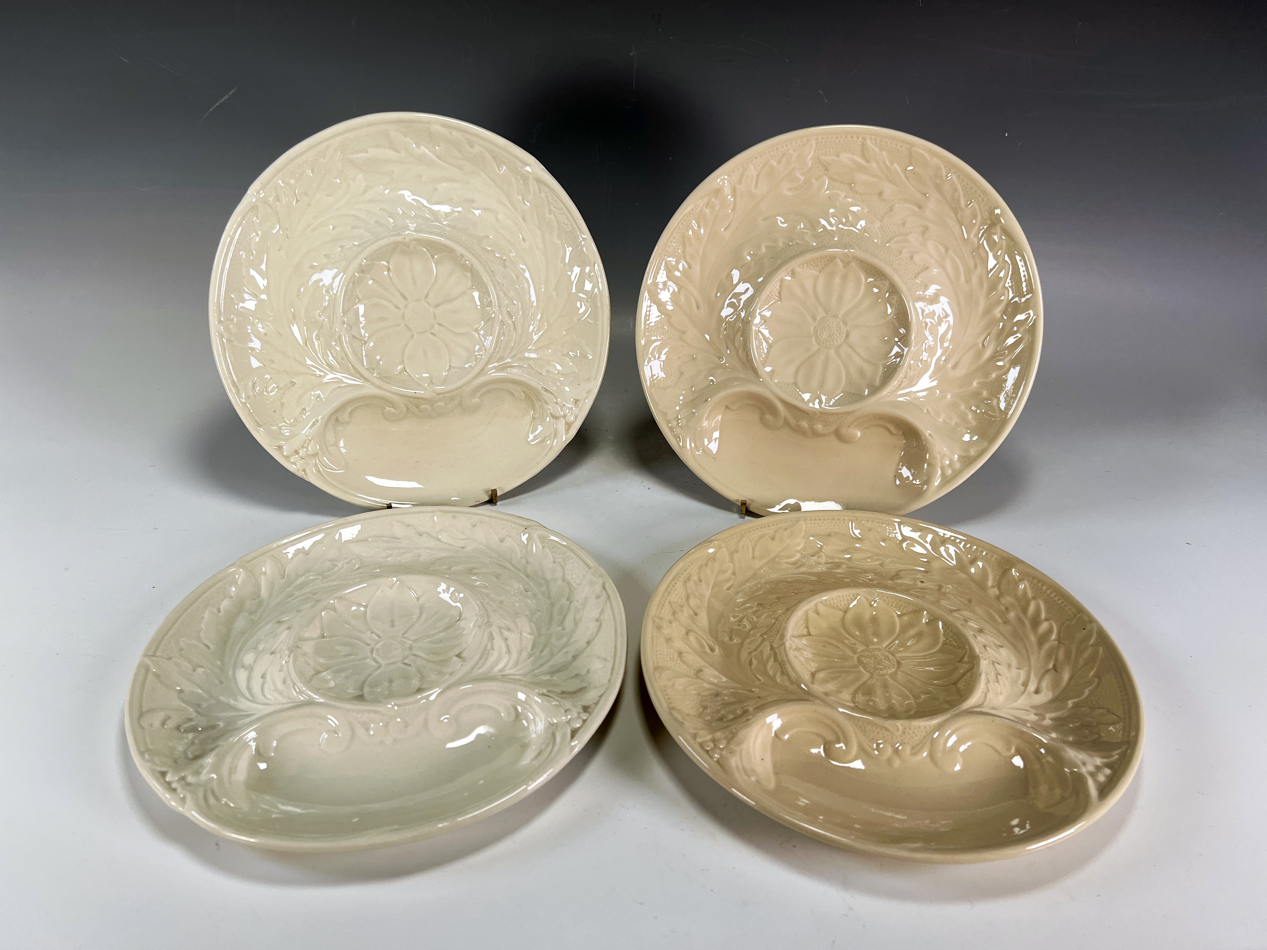 4 Vintage Oyster Artichoke Plates image 1