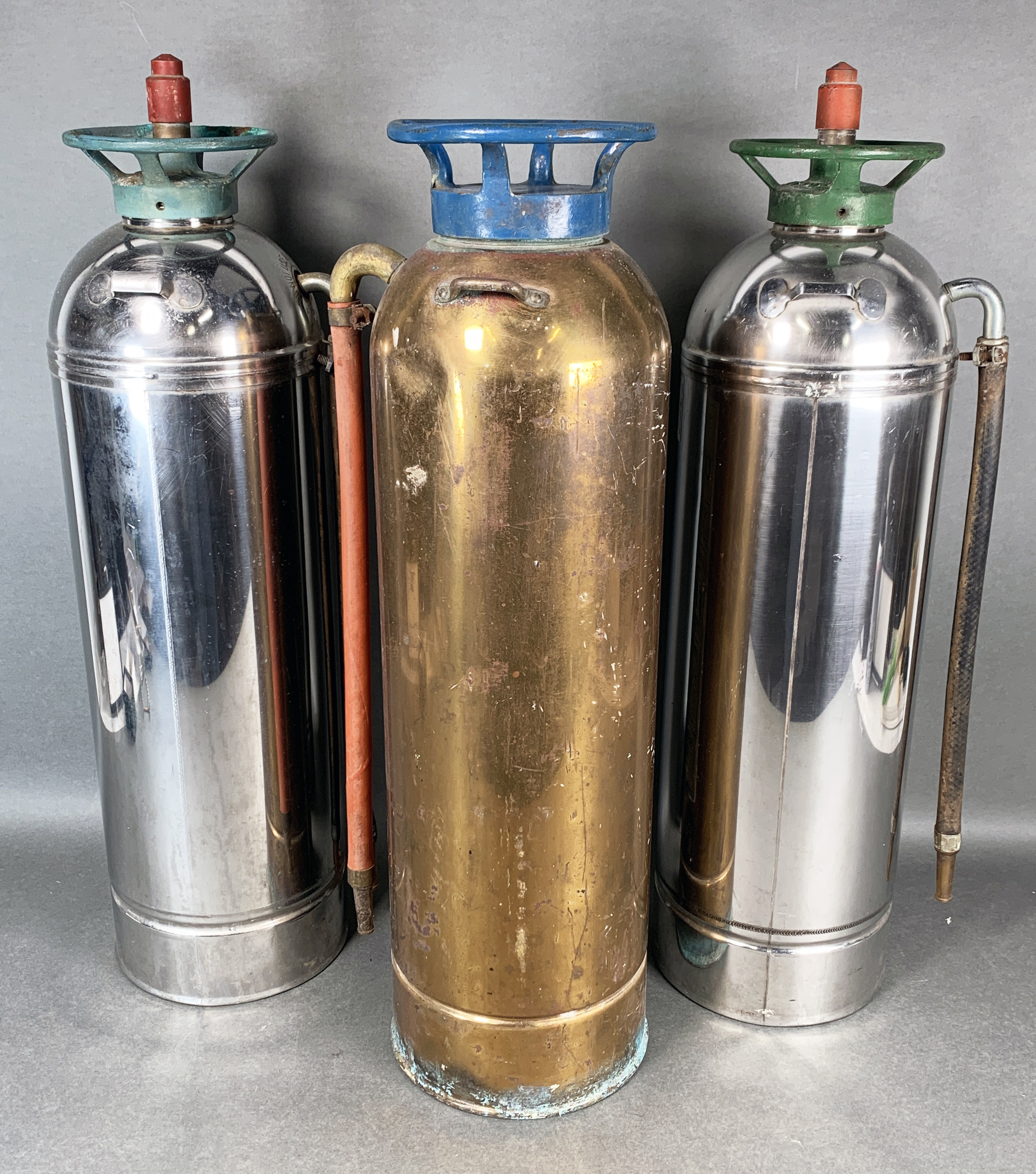 3 Vintage Fire Extinguishers image 2