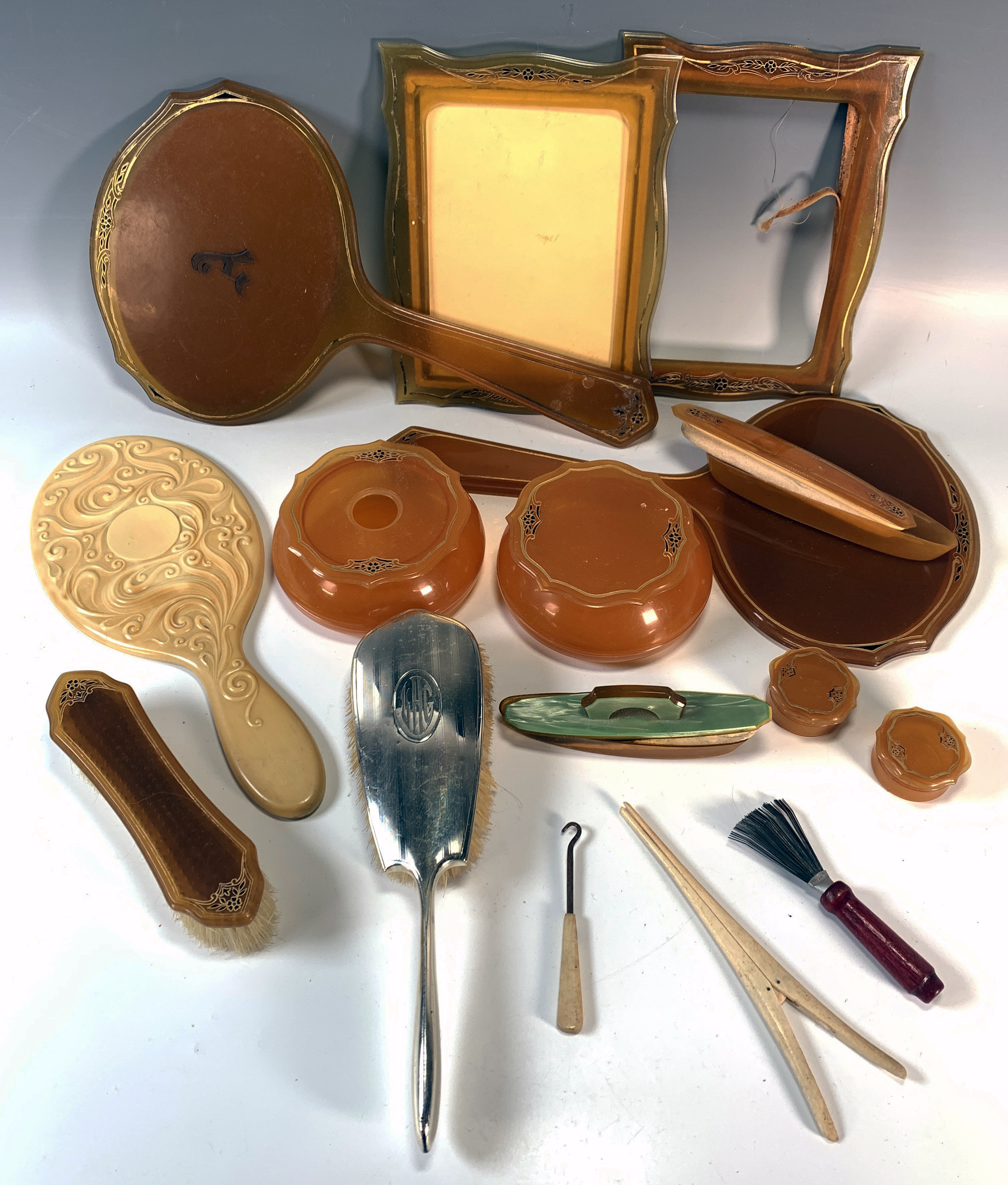Vintage Vanity Items Sterling And Celluloid image 1
