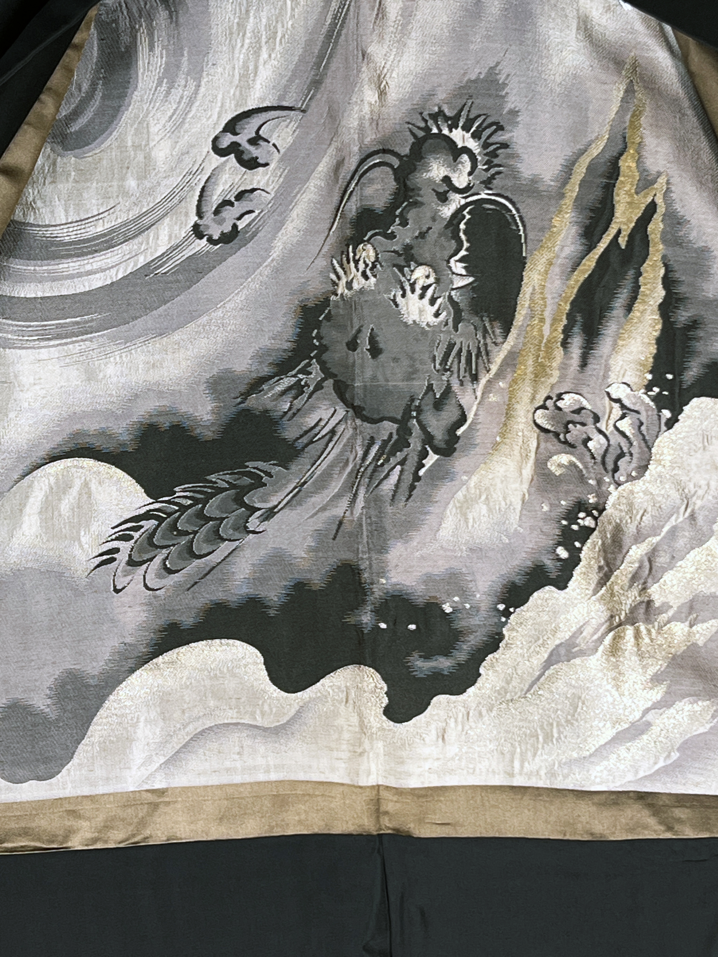 Vintage Black Haori Kimono With Dragon Lining image 2