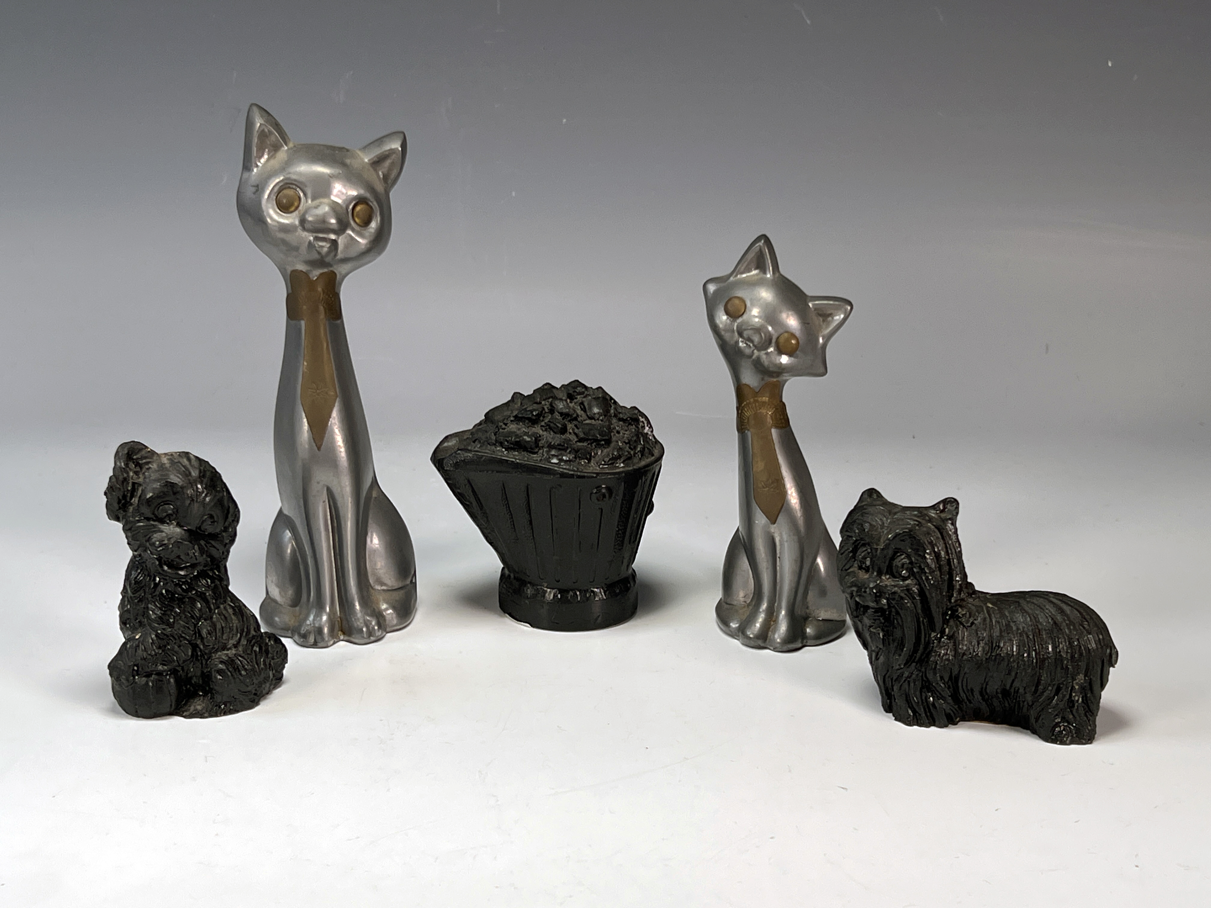 Vintage Animal Figurines West Virginia Coal Siamese Cats image 1