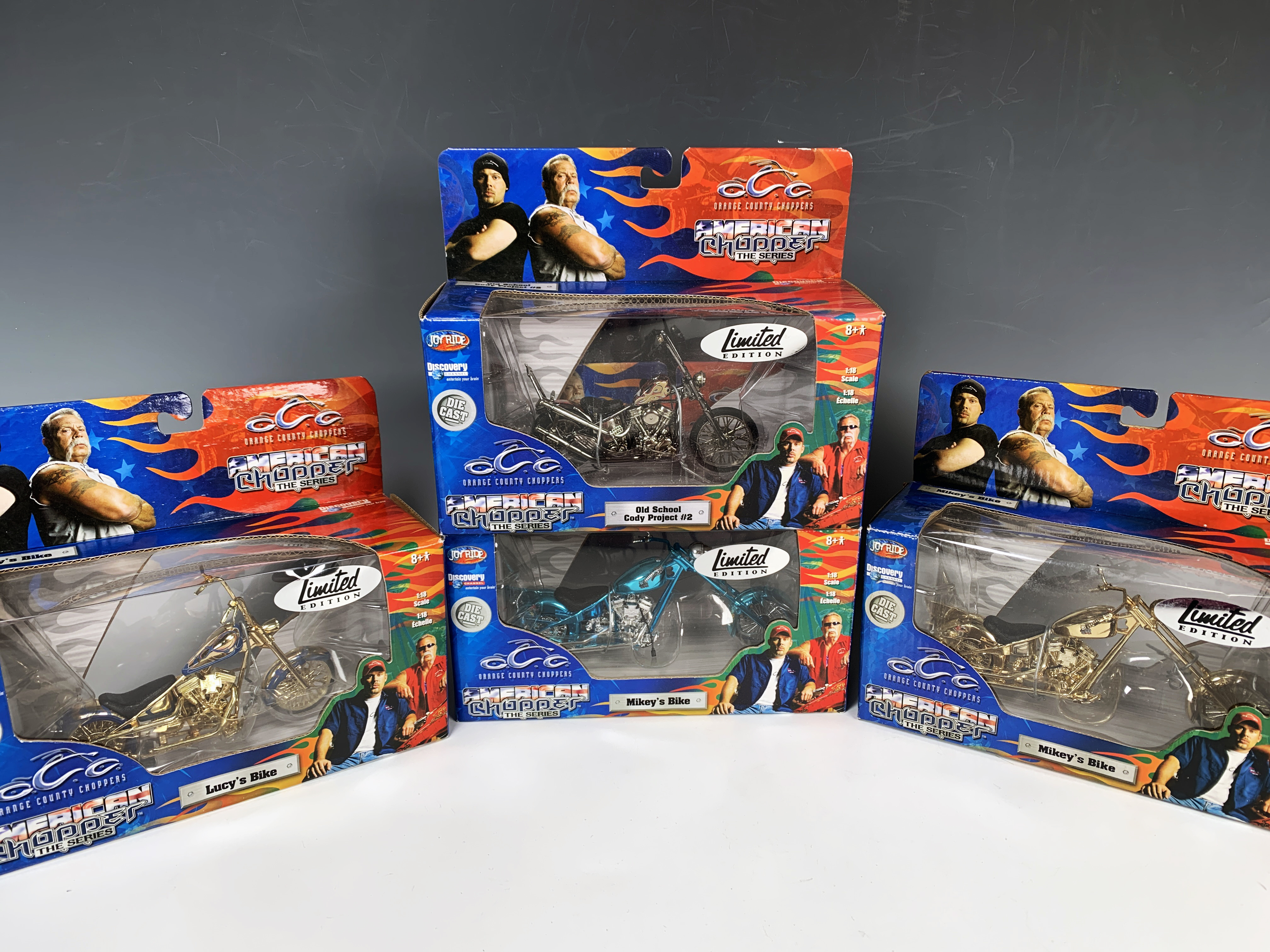 4 Limited Edition Orange County Chopper Die Cast Bikes In Original Boxes image 1