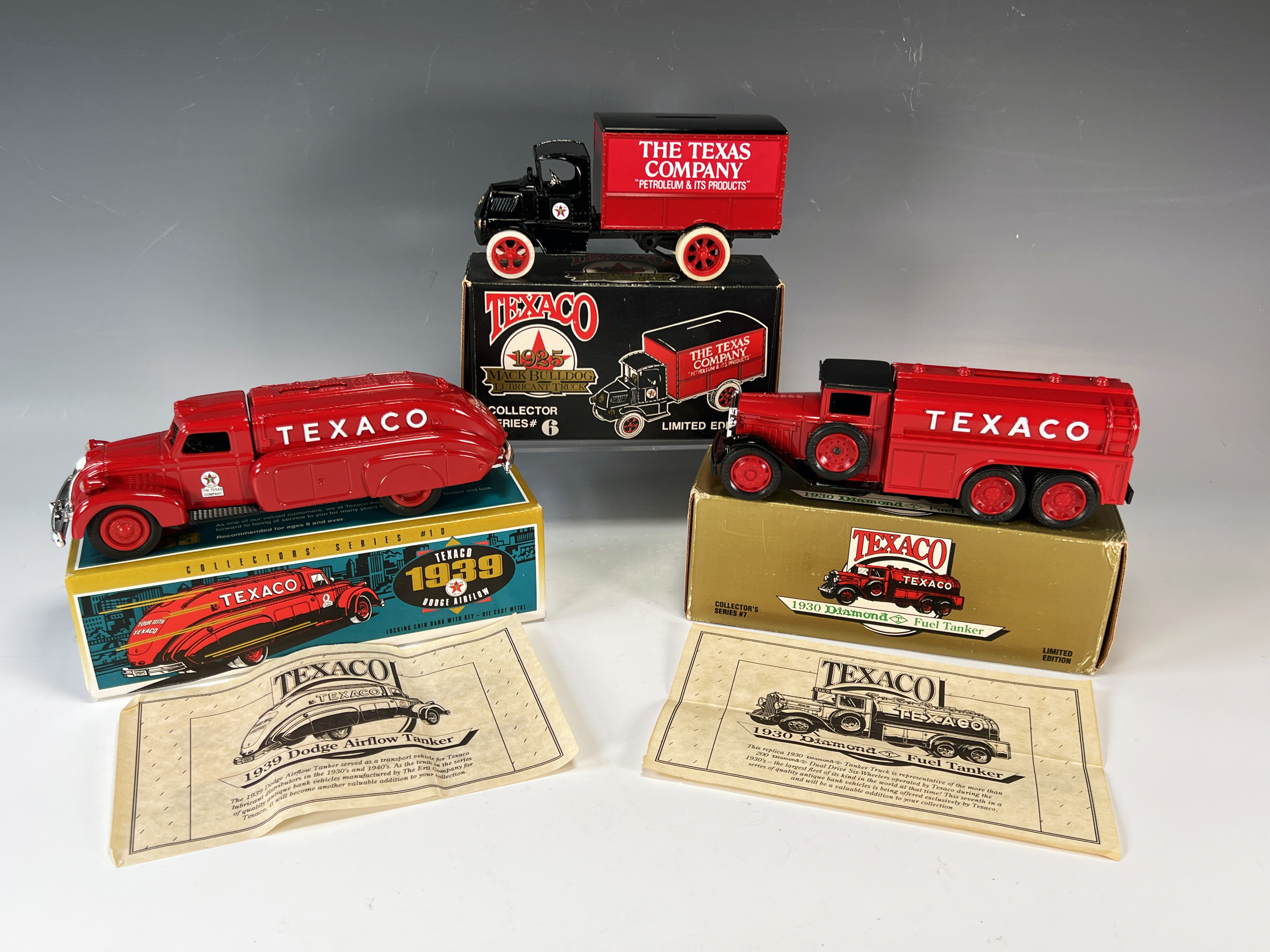 3 Texaco Limited Edition Die Cast Coin Banks In Box image 1