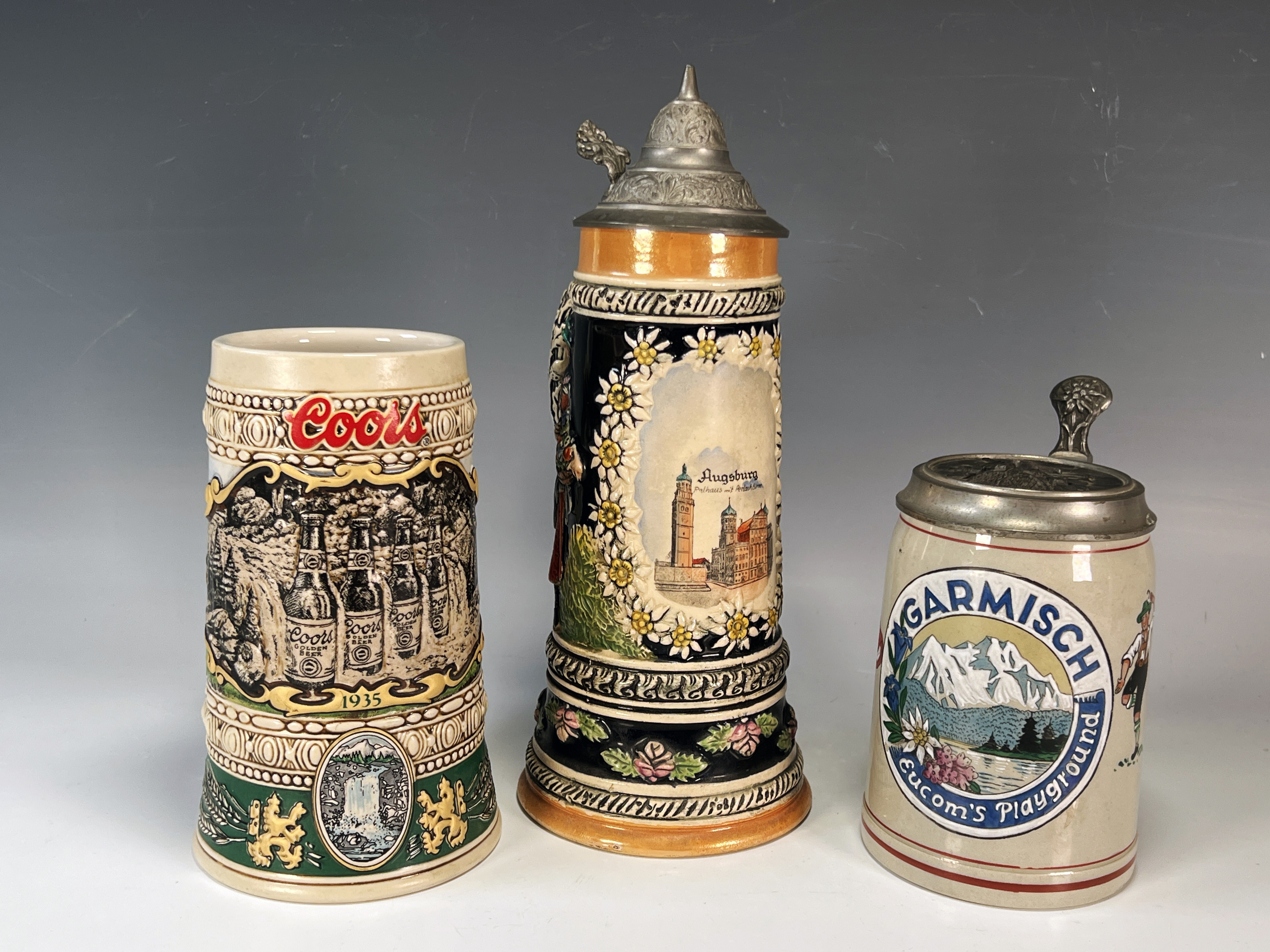 Collection Of Beer Steins Swiss Music Box, Coors image 1