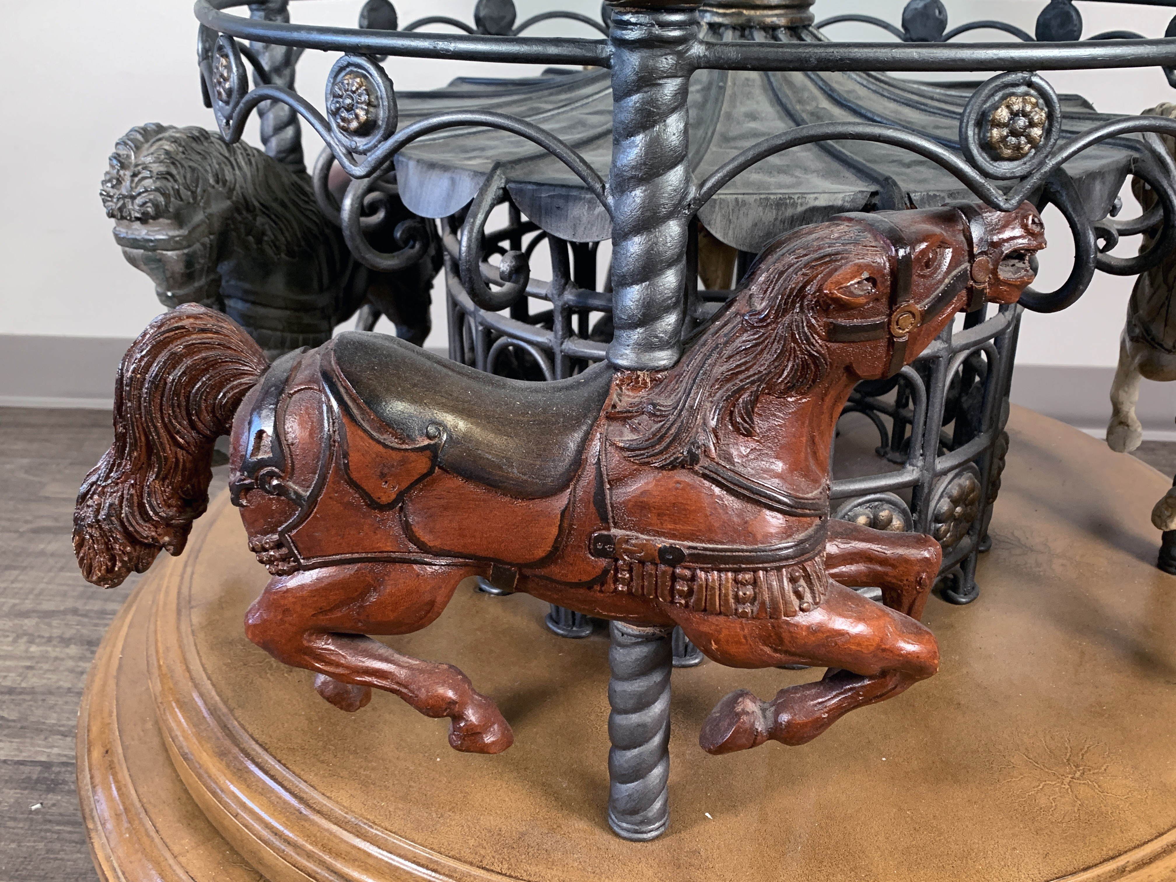 Revolving Carousel 4 Horses Coffee Table image 3
