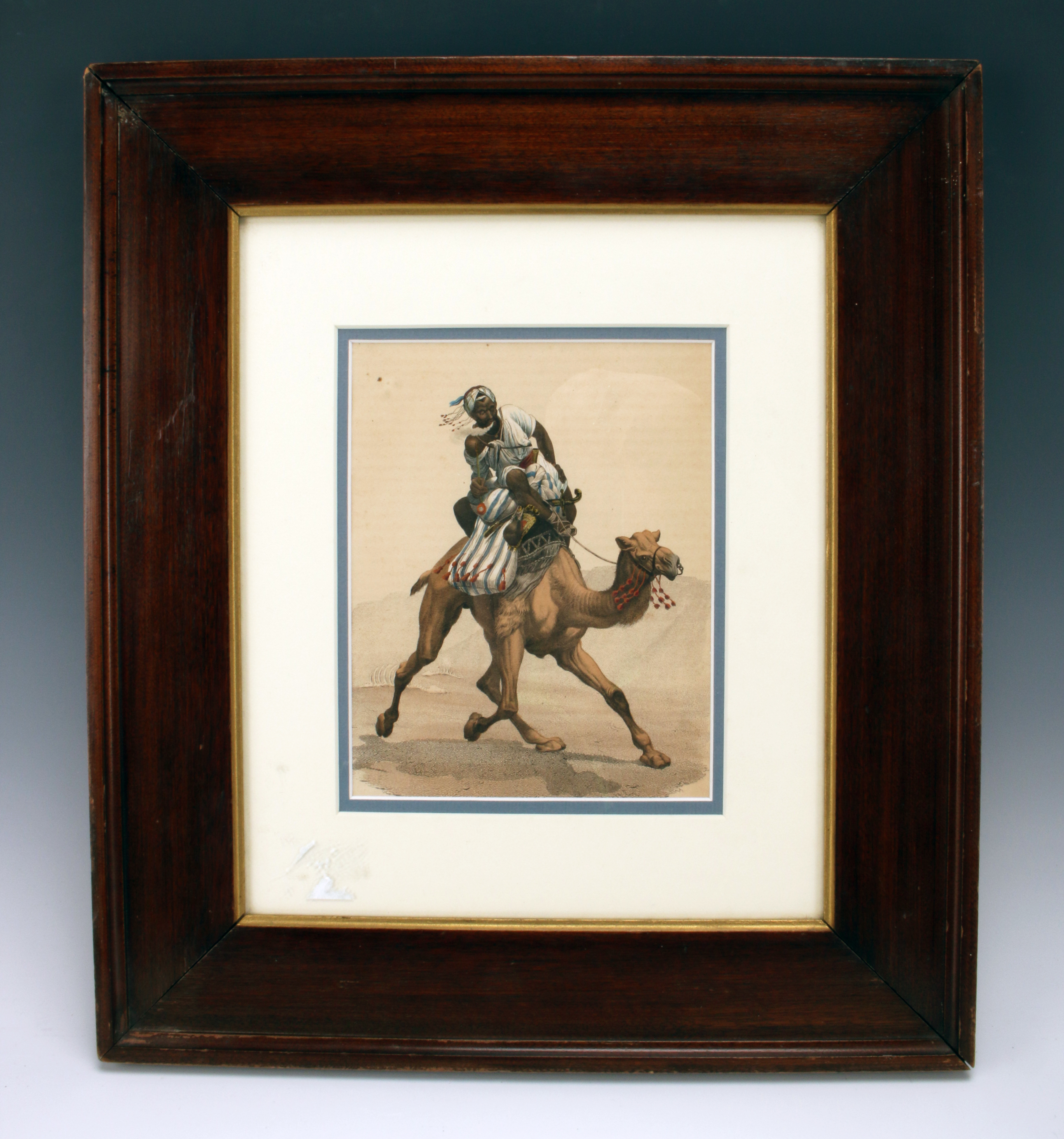 Vintage Hand-Colored Lithograph - Man On Camel In Desert image 2
