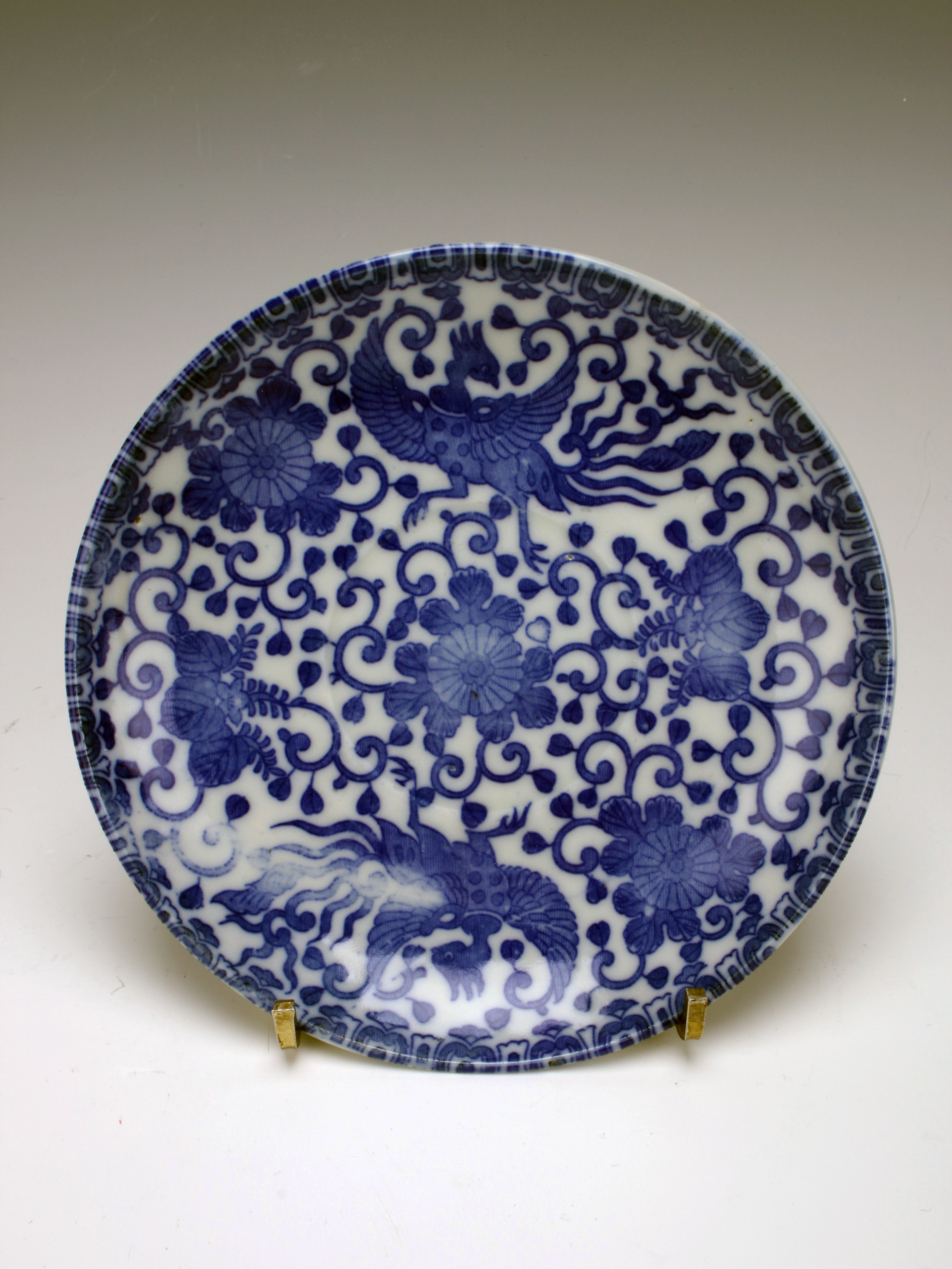Elegant Japanese Blue & White Phoenix Porcelain Set image 3