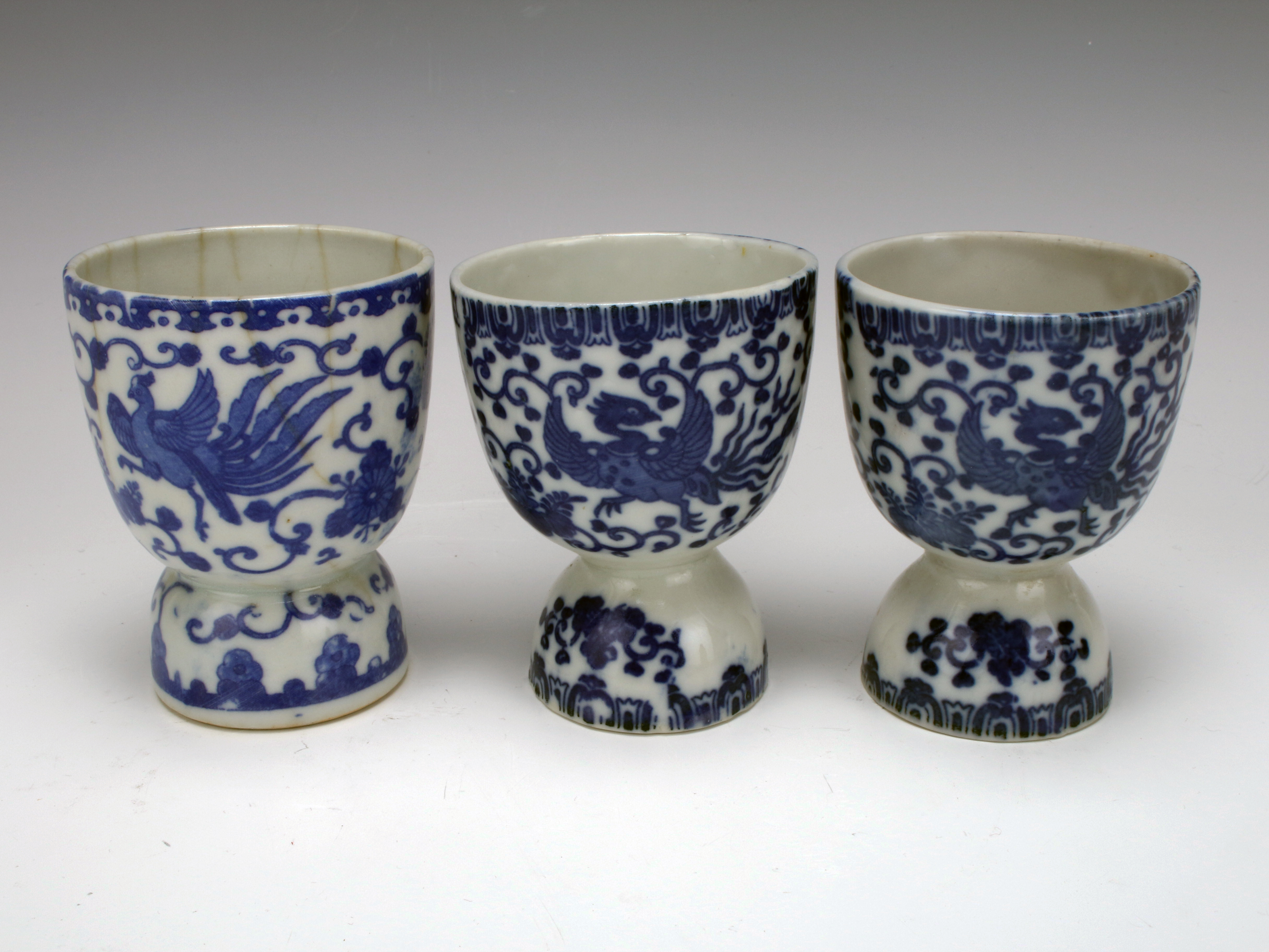 Elegant Japanese Blue & White Phoenix Porcelain Set image 6