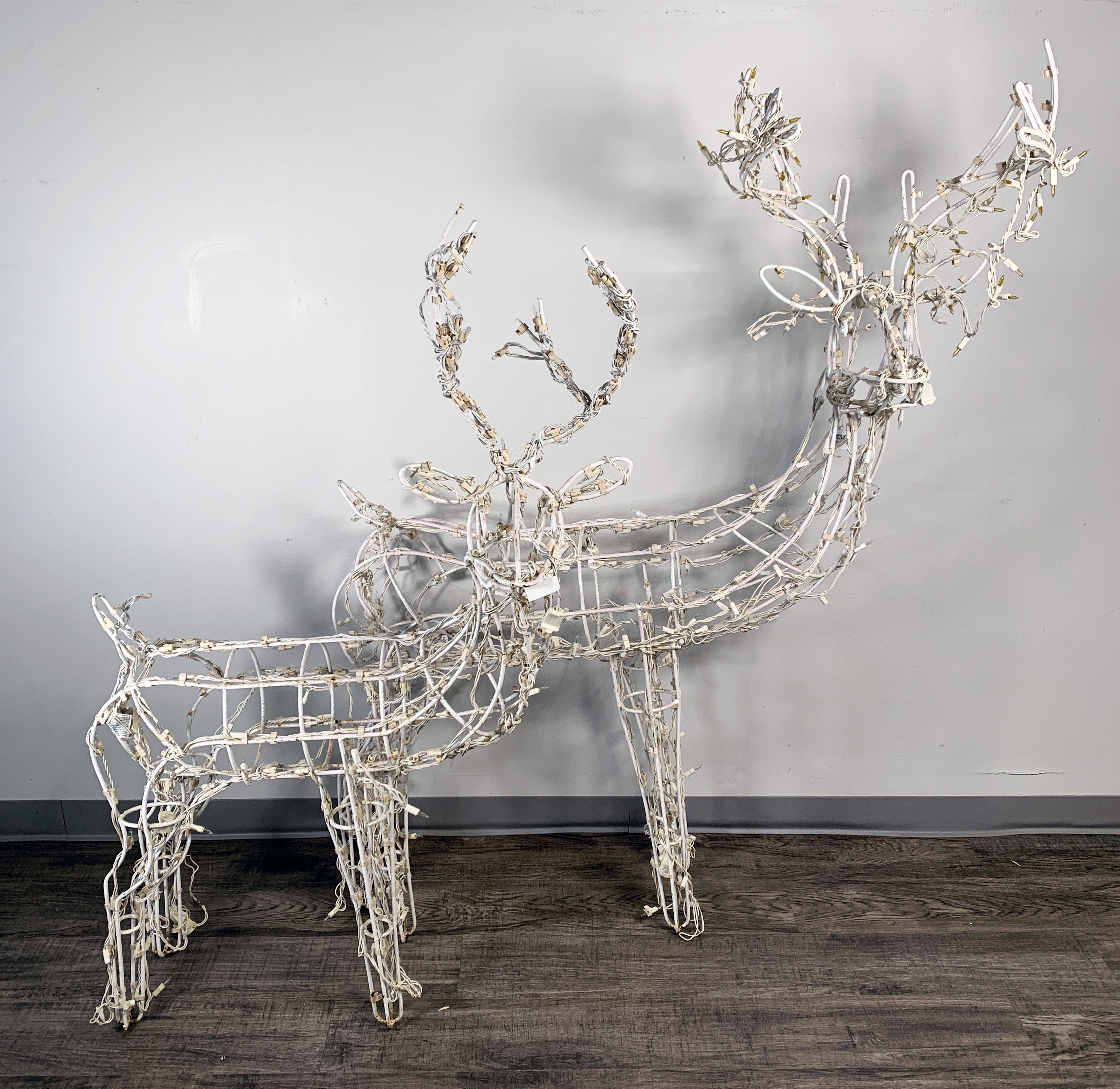 2 Light Up Wrought Iron Reindeer Lawn Ornaments  image 1