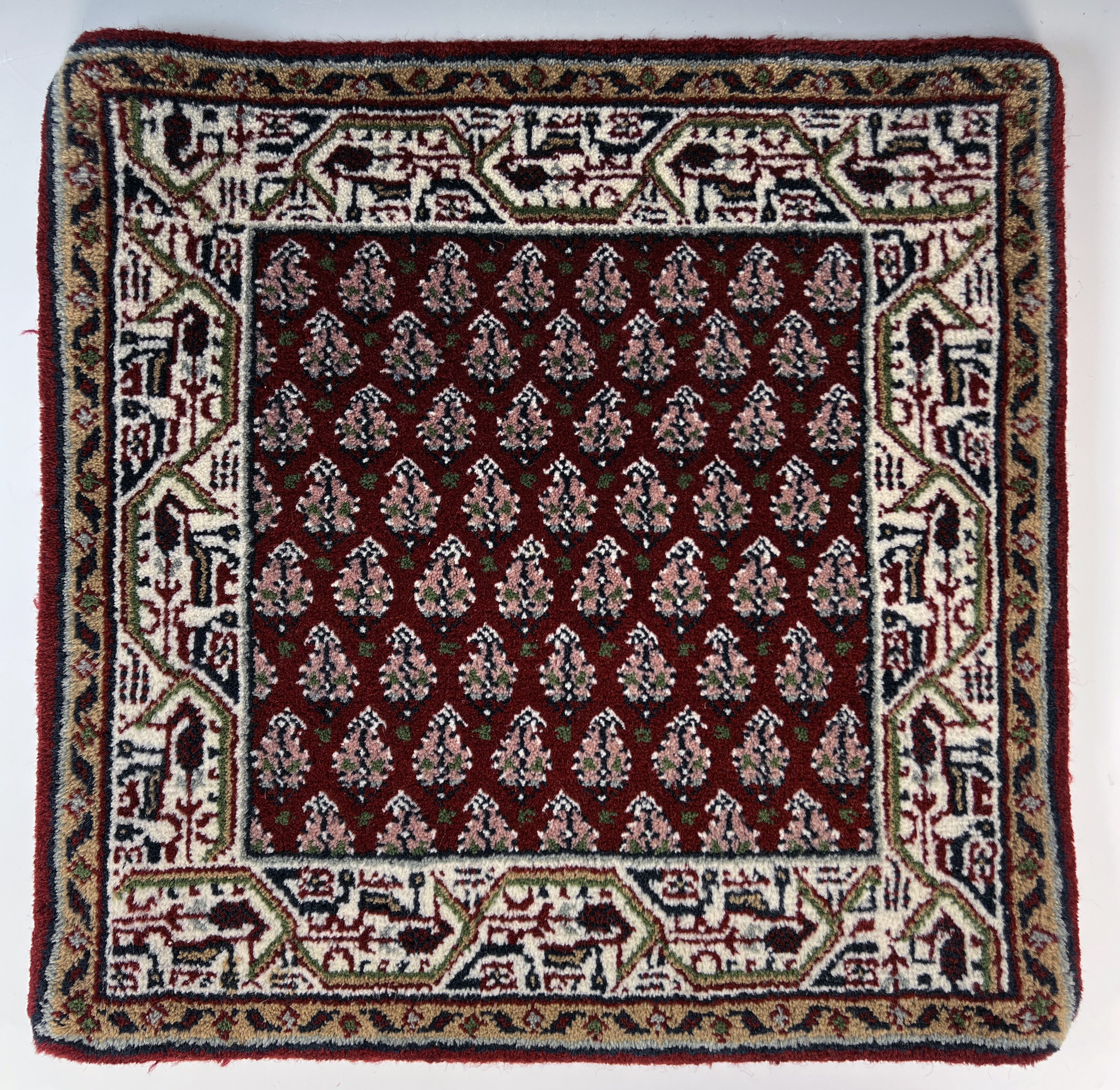 Small Square Woven Oriental Wool Rug image 1