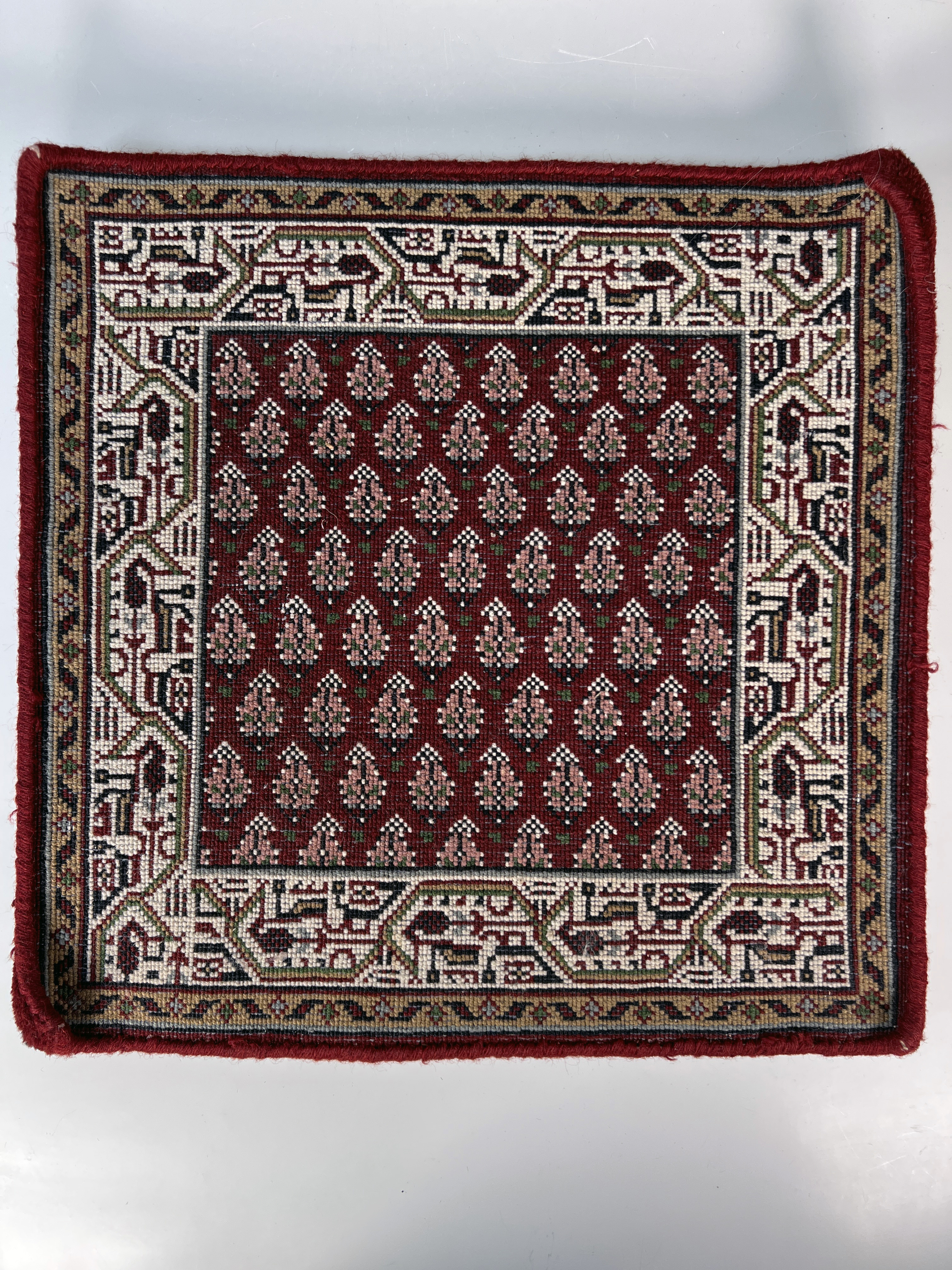 Small Square Woven Oriental Wool Rug image 3