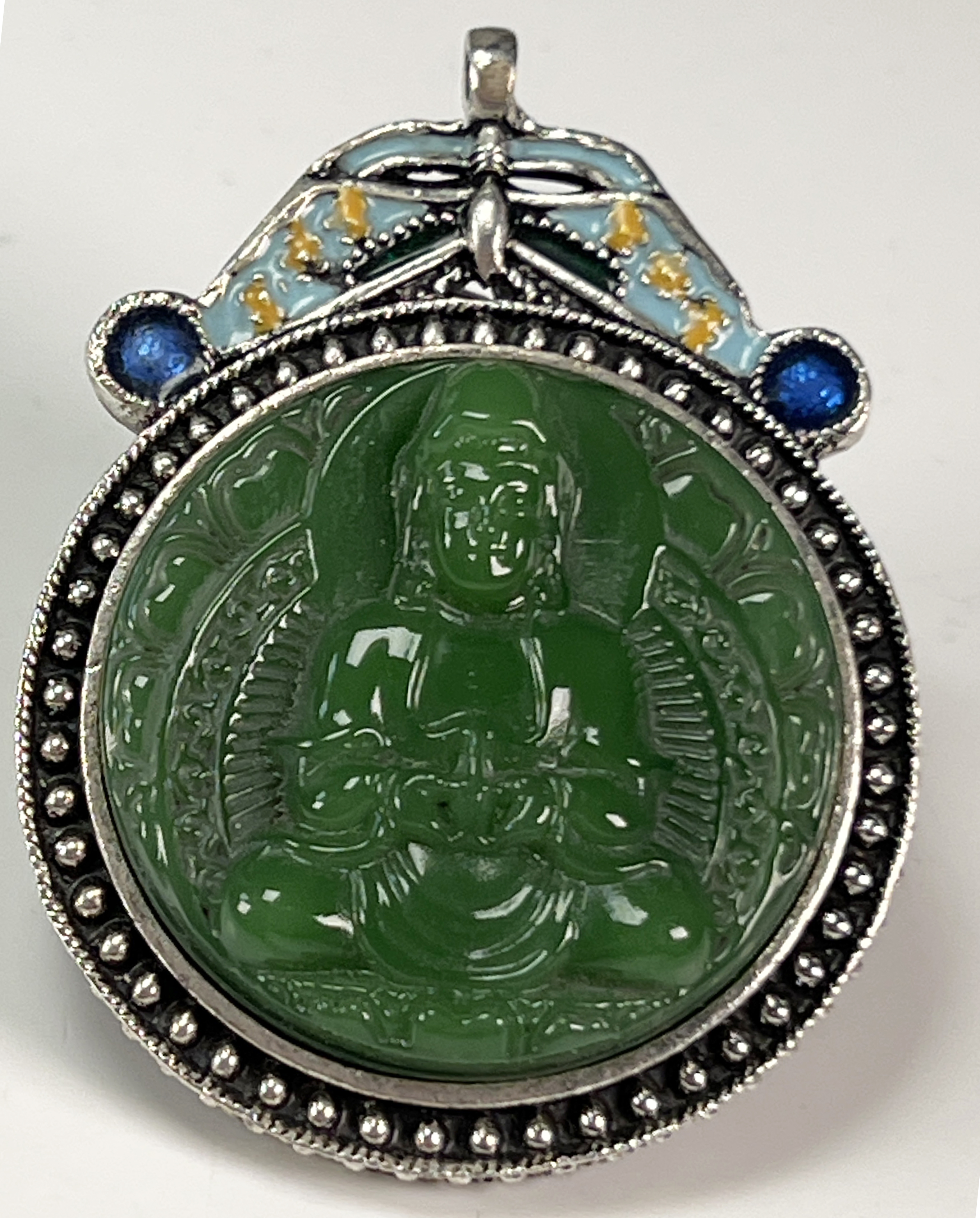 Serene Jade Buddha Pendant For Spiritual Grace image 1