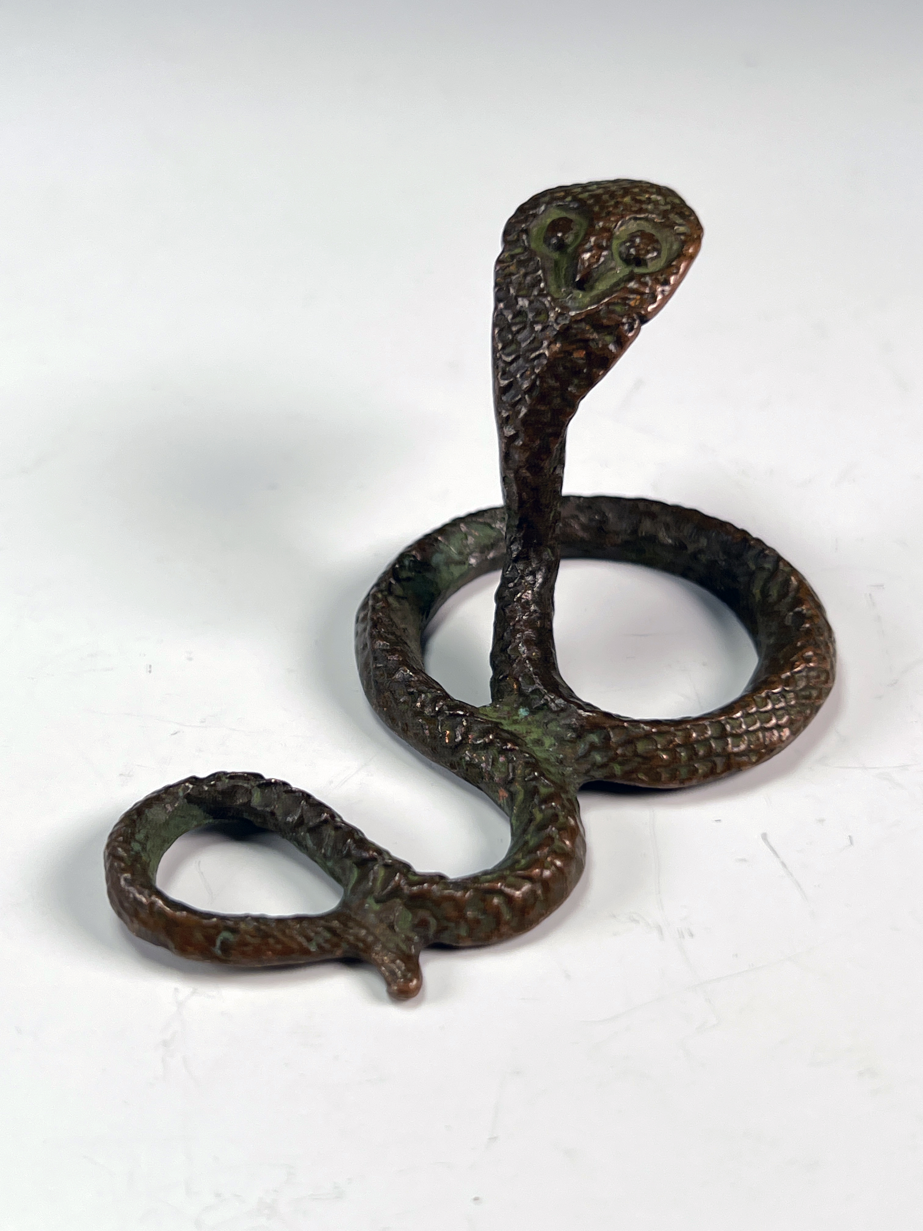 Intrepid Bronze CloisonnÃ© Serpent Sculpture image 3