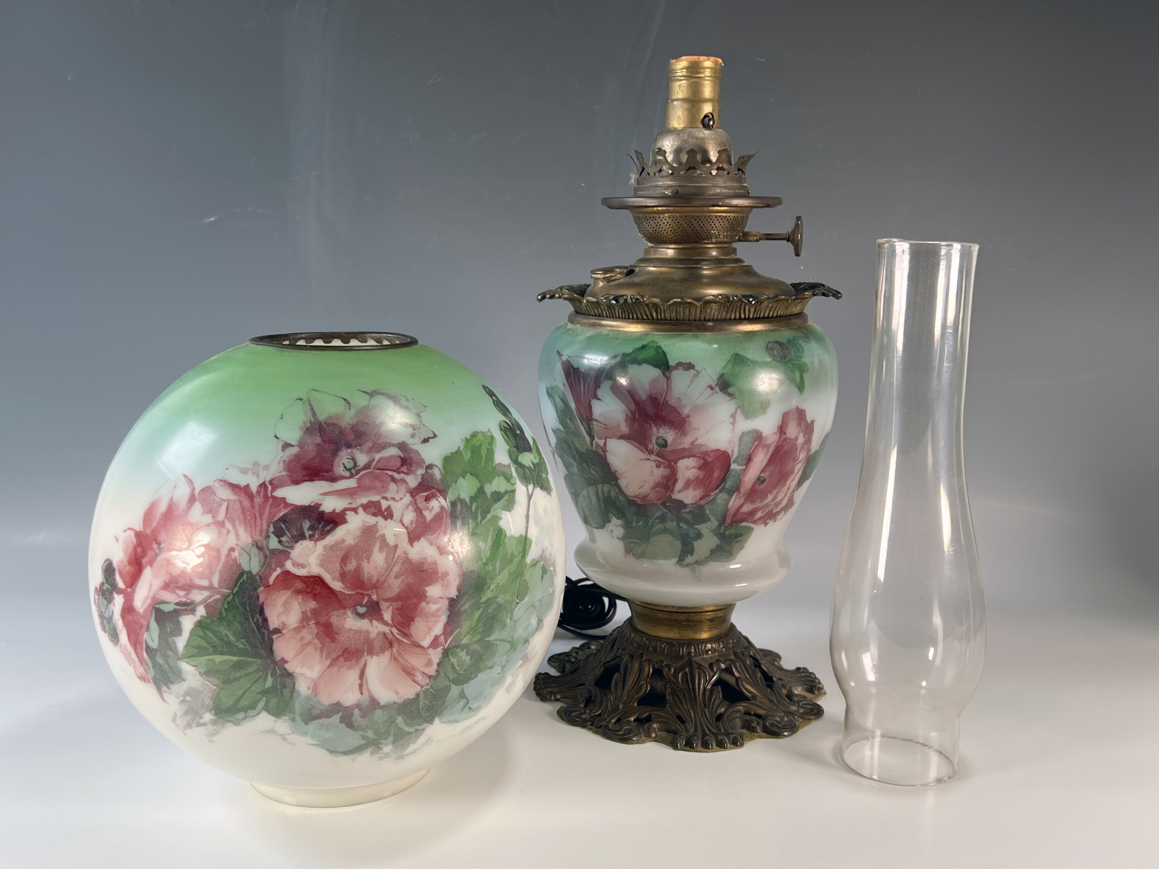 Converted Gone With The Wind Hurricane Lamp image 4