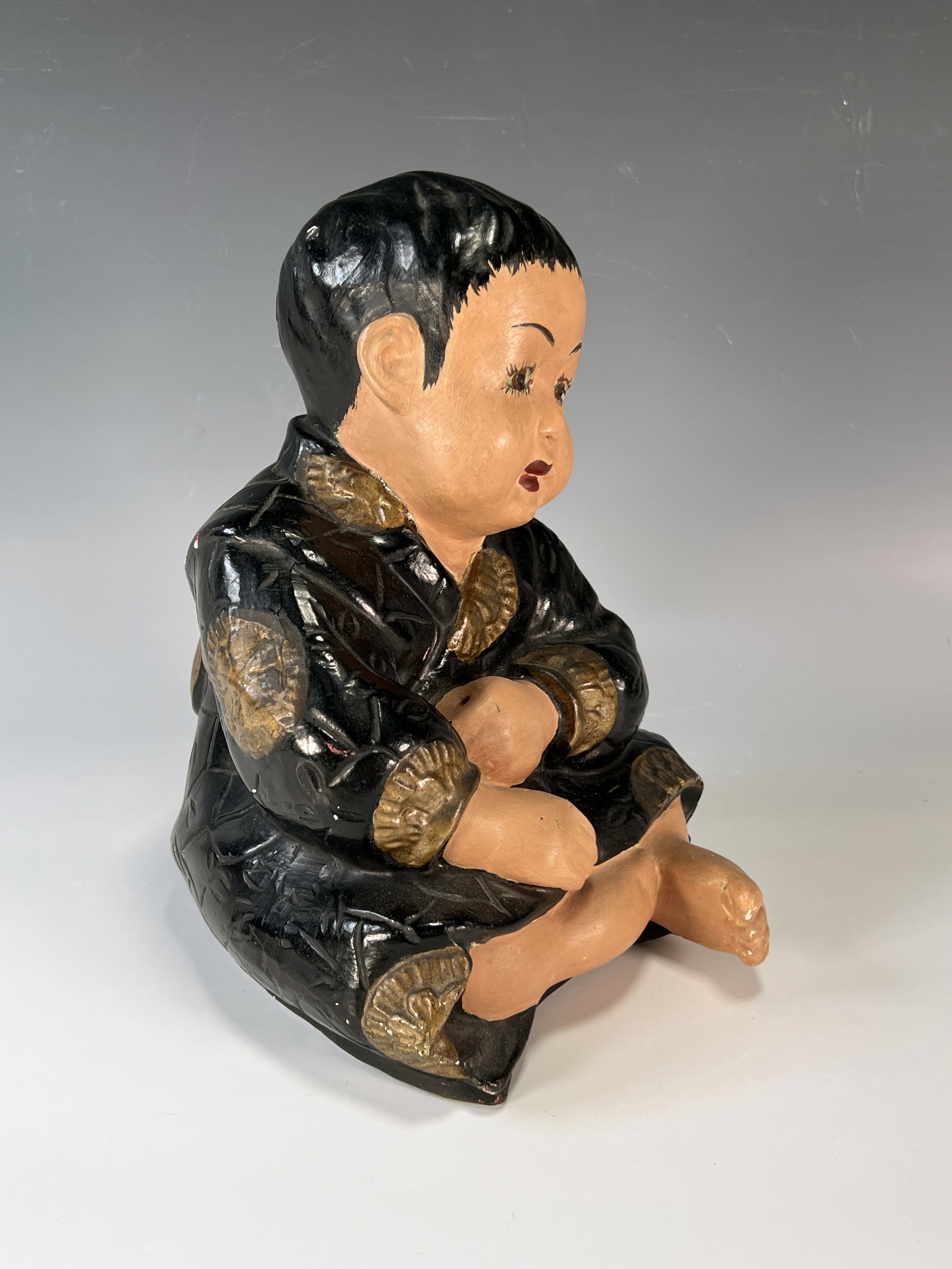 Asian Style Chalkware Child In Robe image 2