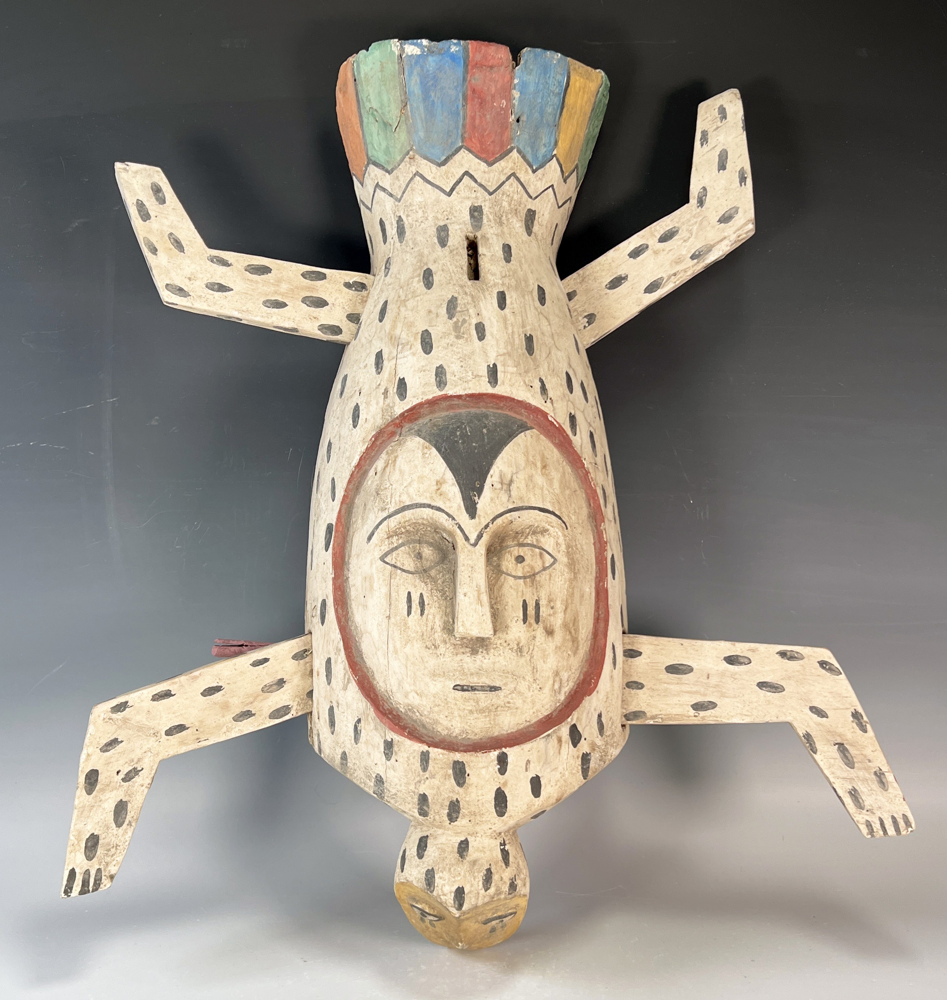Painted Wood Yupik Inuit Spirit Mask image 1