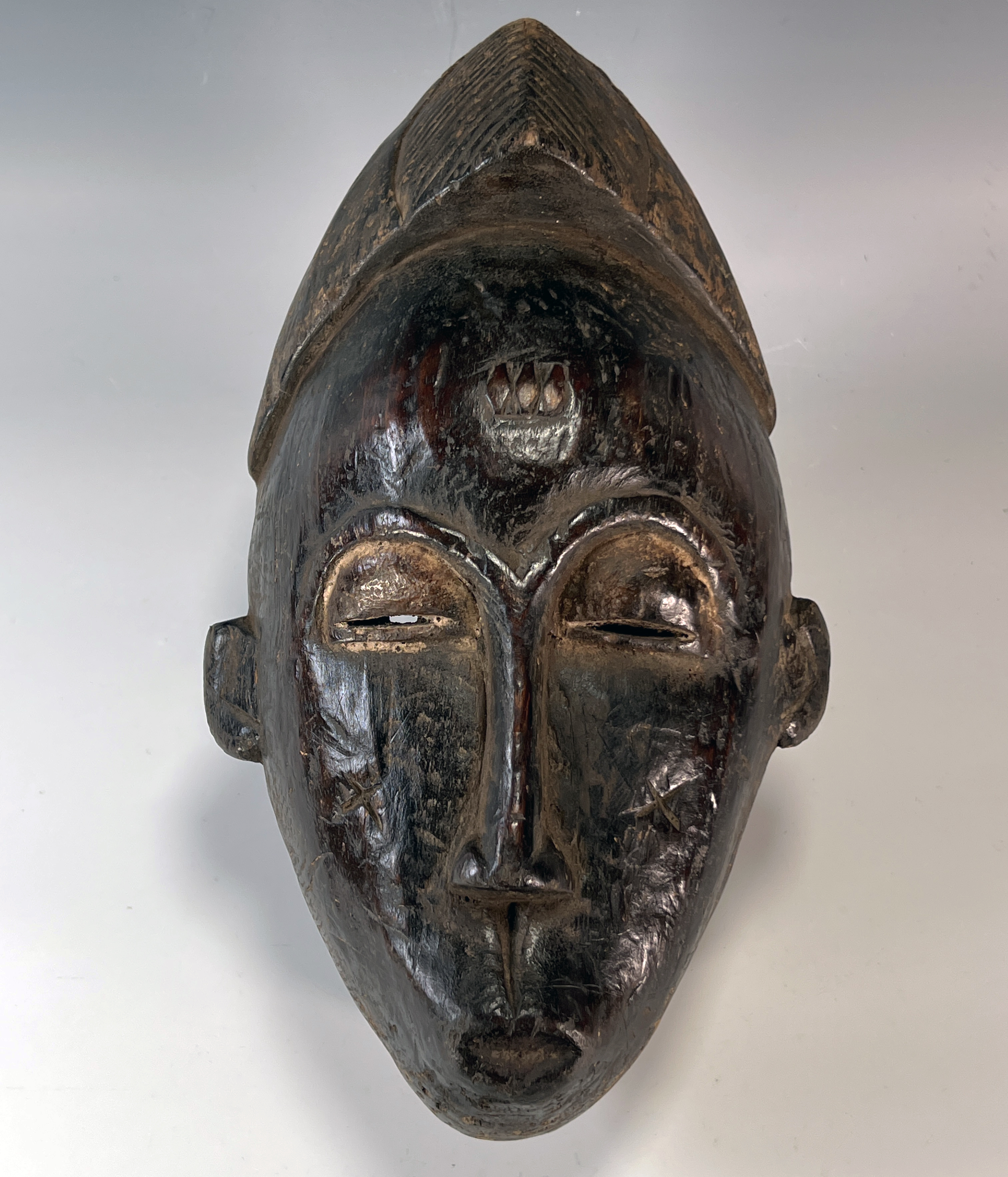A Dark Brown Baolet Mask Ivory Coast West Africa image 1