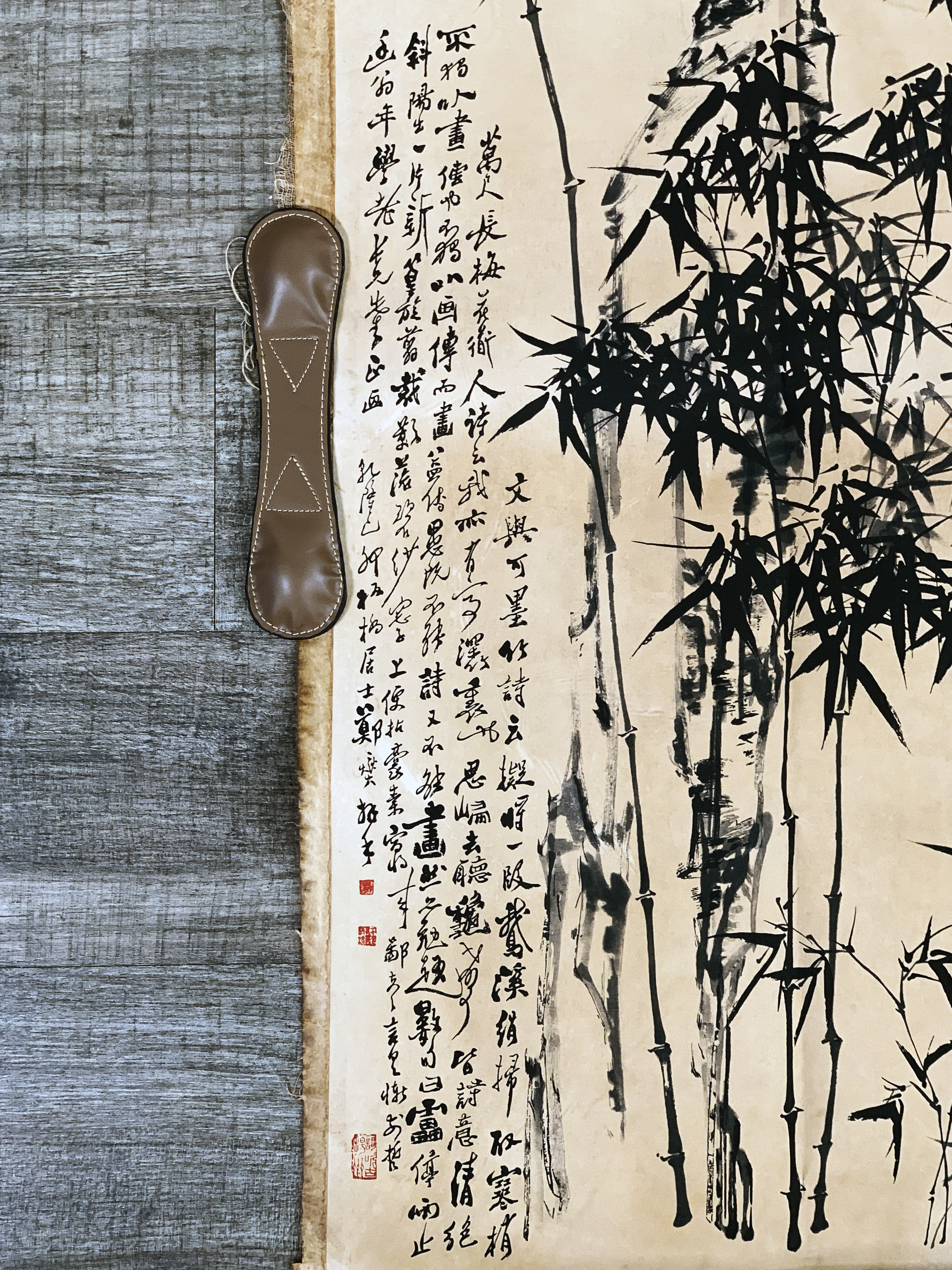Serene Bamboo Grove Antique Chinese Scroll image 2