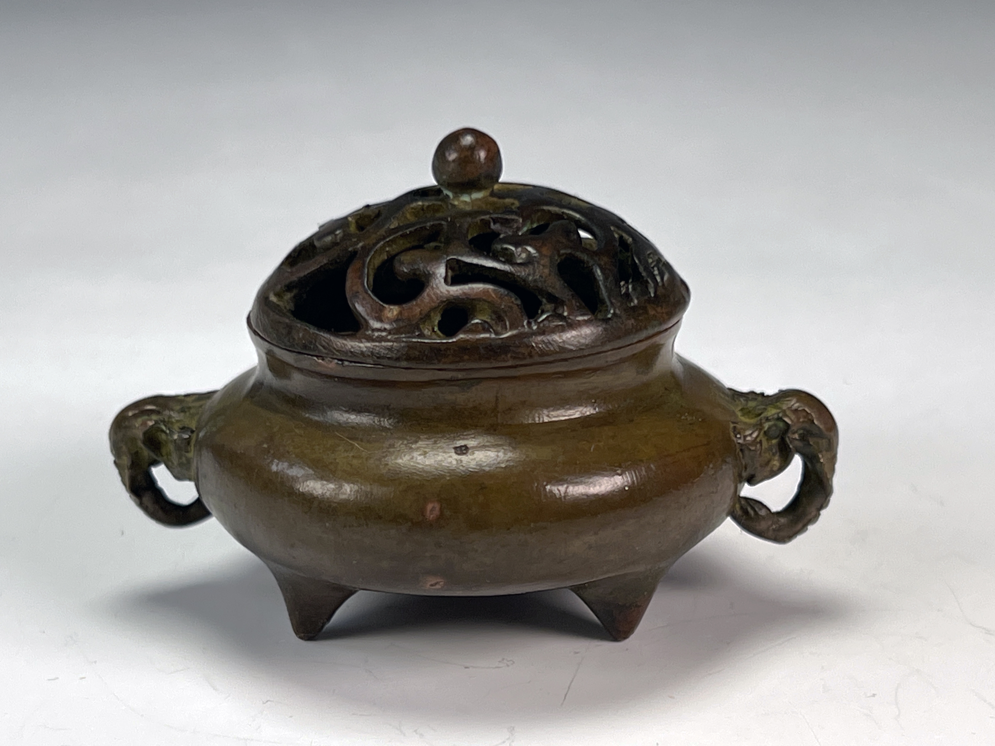 Intricate Ming-Style Bronze Incense Burner image 1