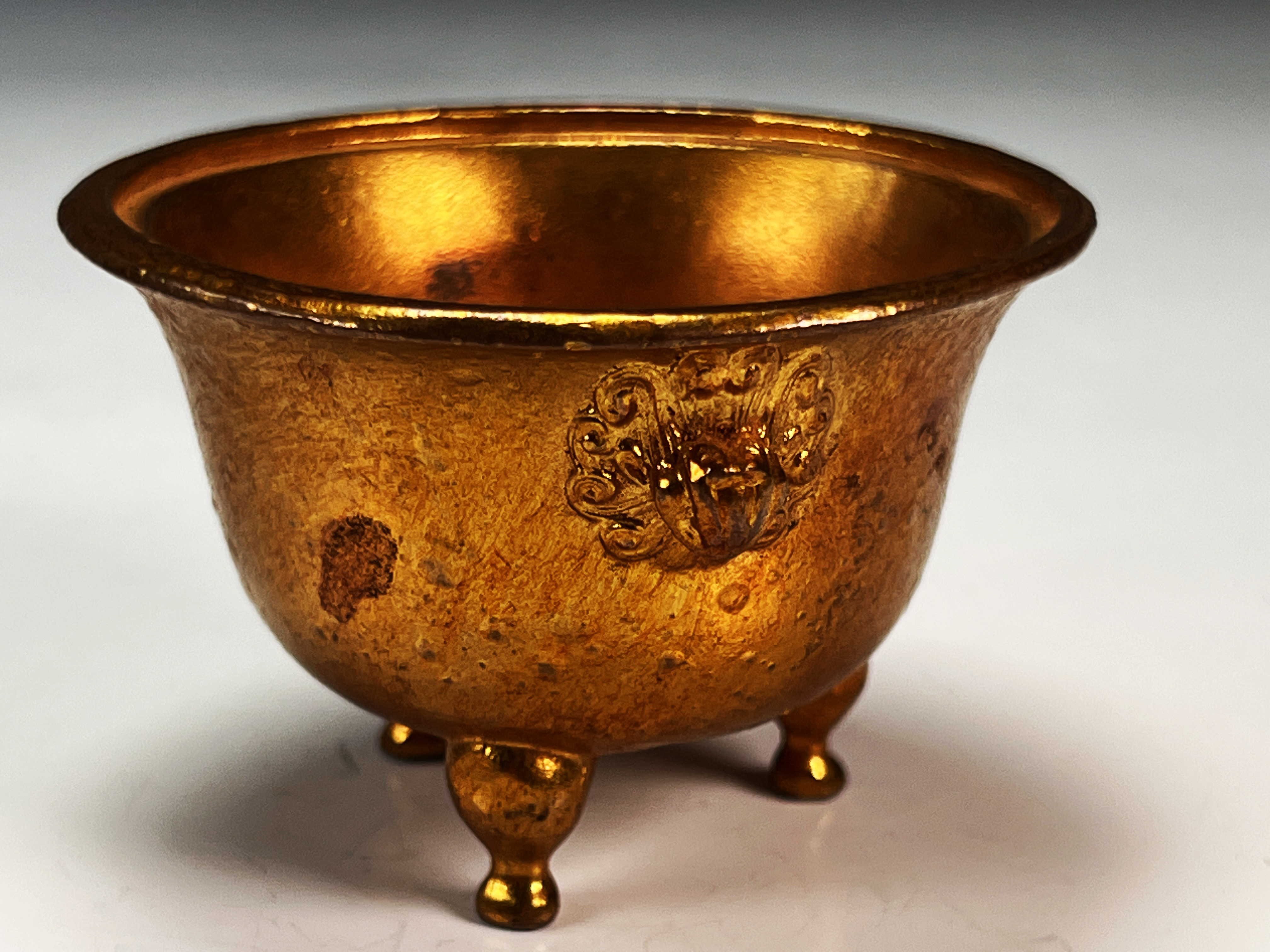 Ornate Gold-Gilt Bronze Censer With Ming Mark image 3