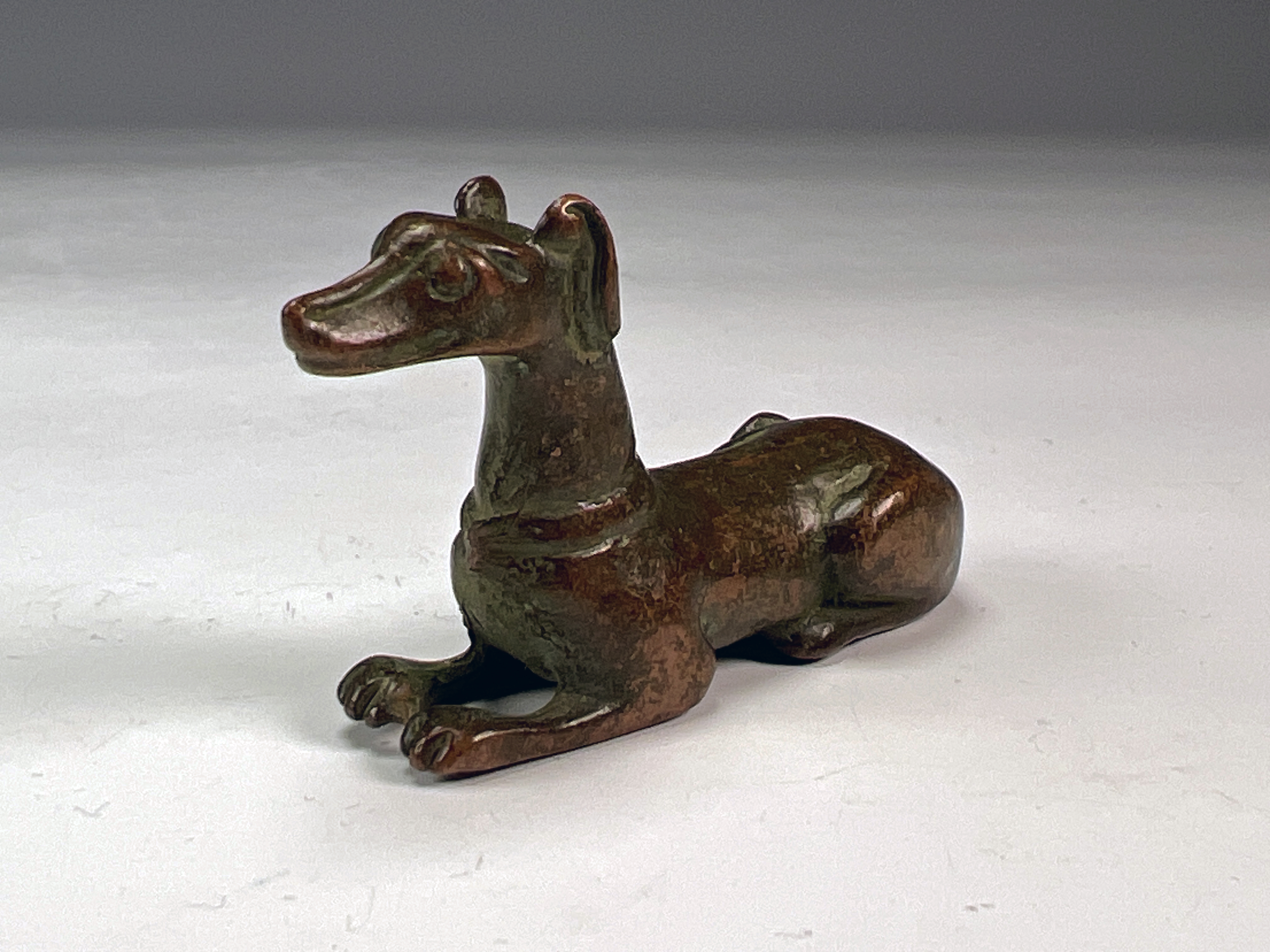 Chinese Bronze Dog Sculpture In Miniature image 2
