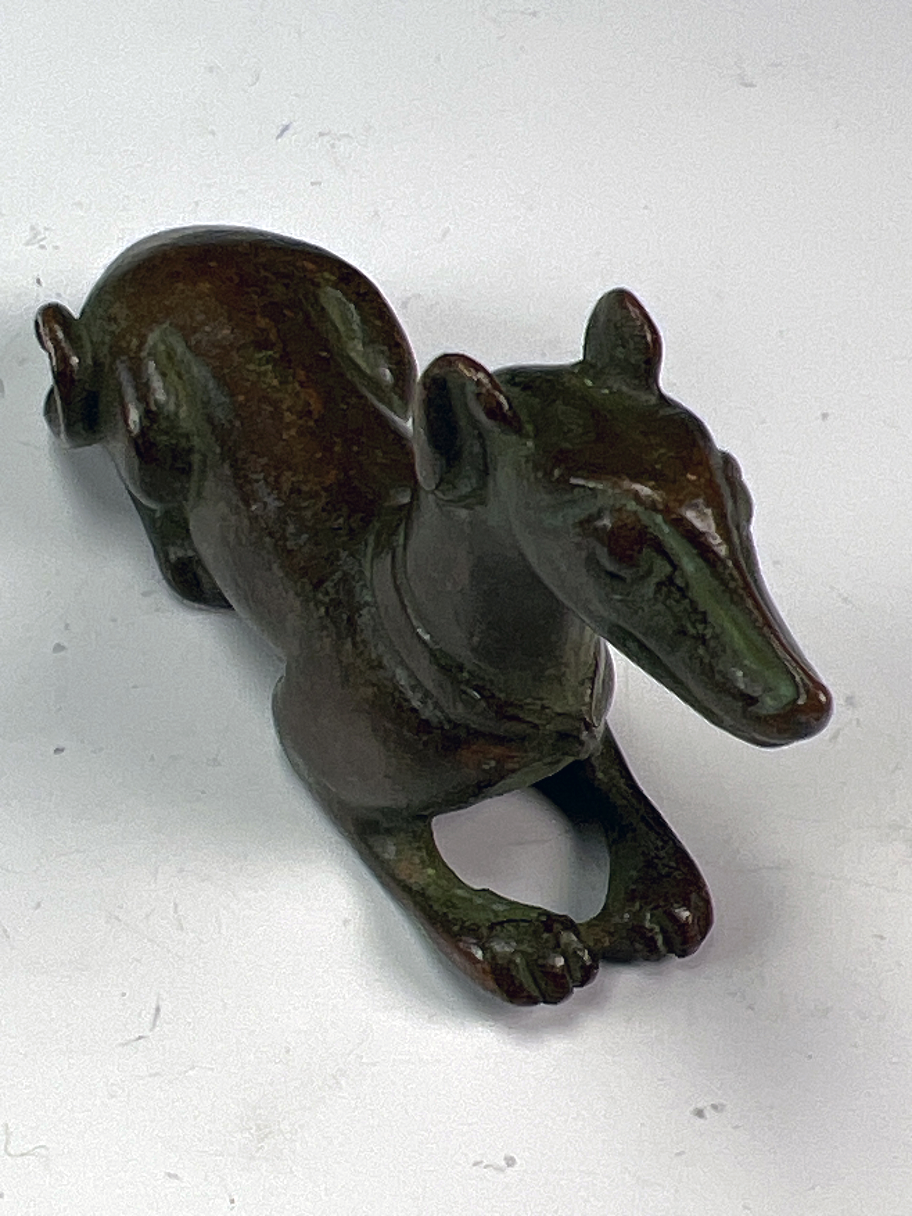Chinese Bronze Dog Sculpture In Miniature image 3