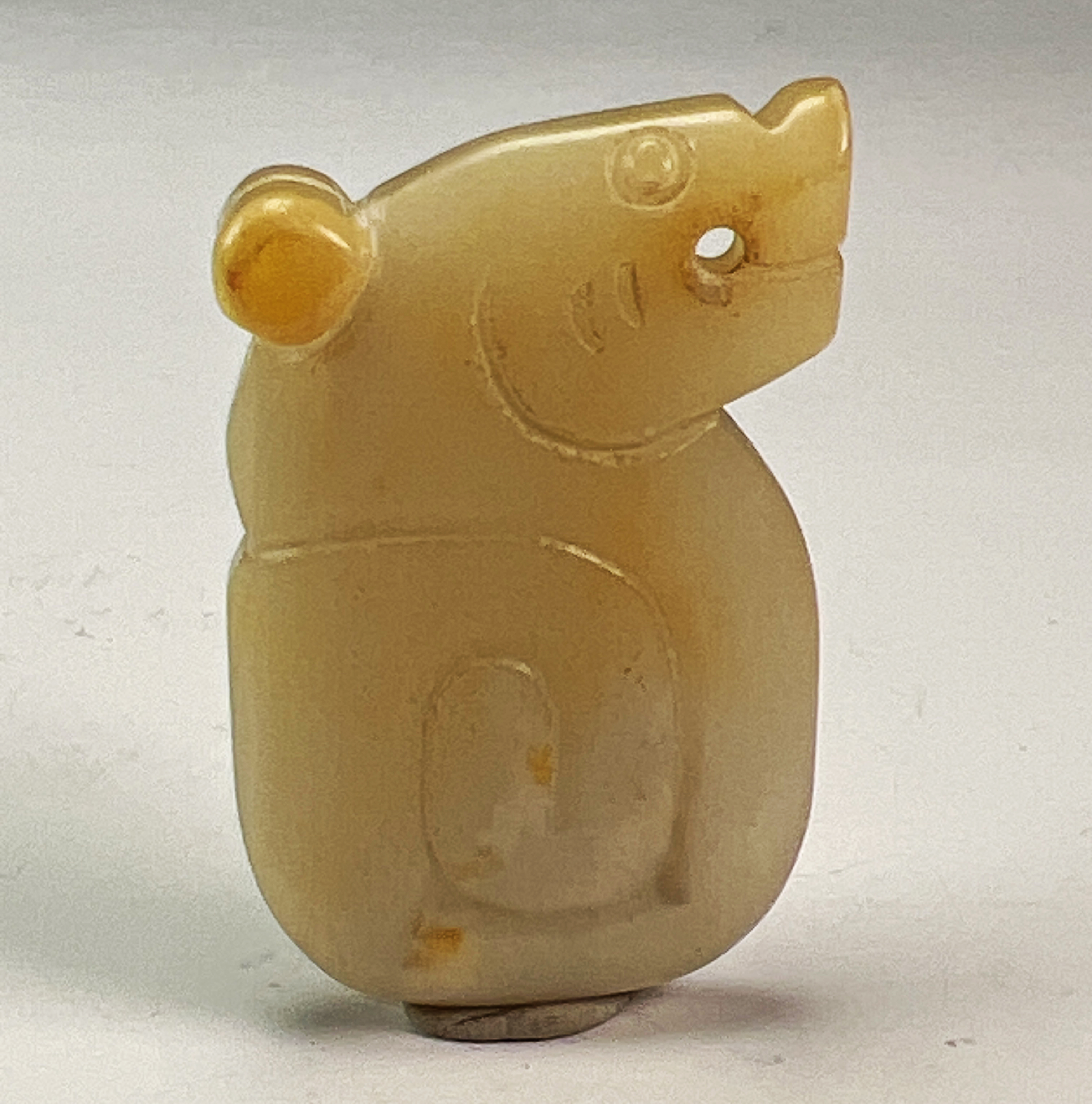 Archaic-Style White Jade Carved Animal image 1